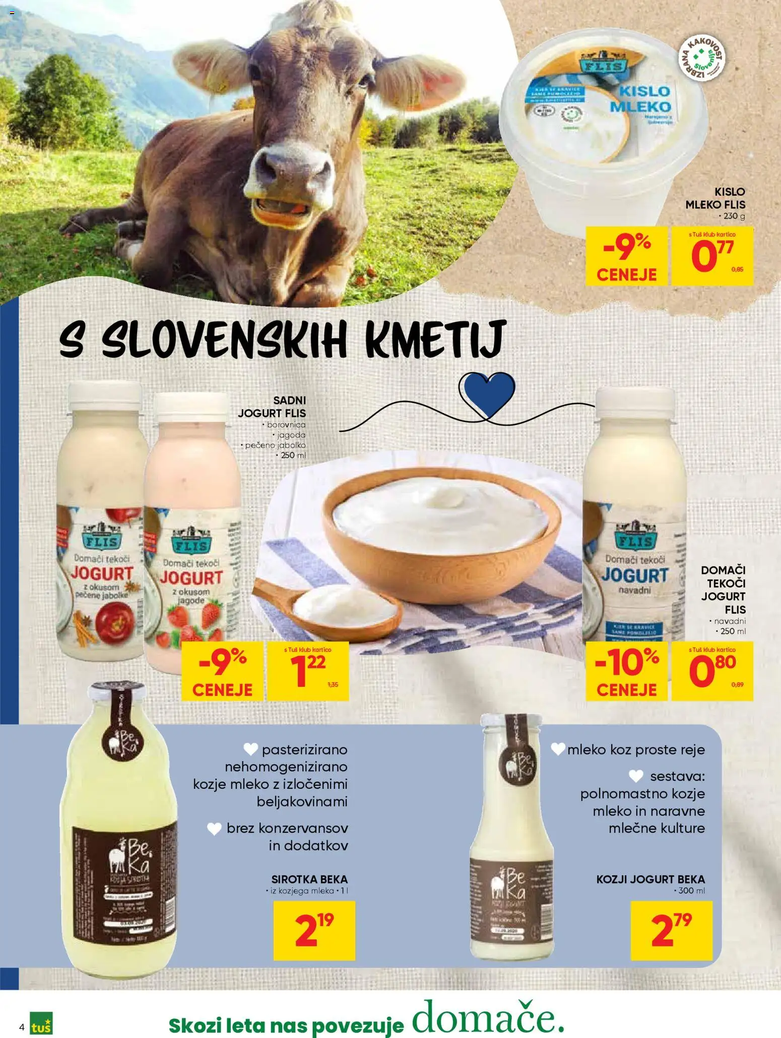 Novi Tuš katalog ponudbe – veljaven od 19.11.2025 | Stran: 4 | Izdelki: Mleko, Jogurt, Jagode