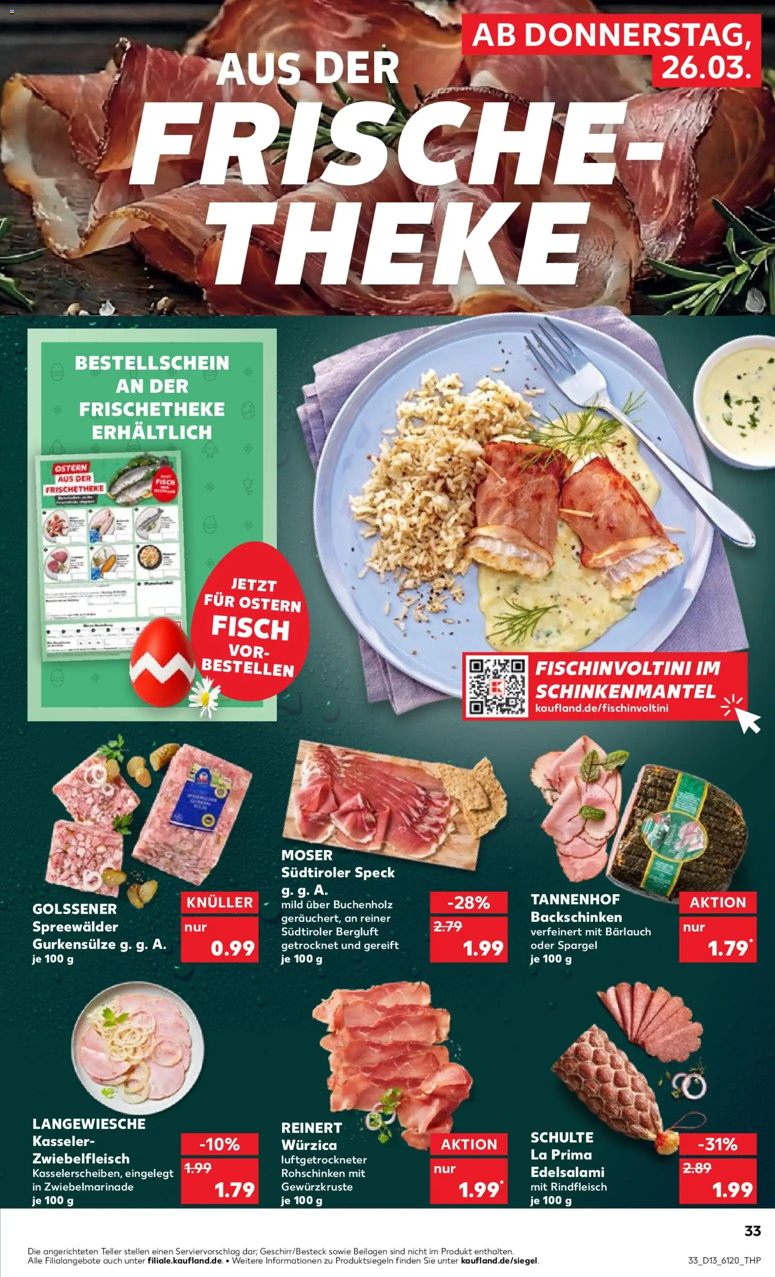 Kaufland Prospekt Bremen	 – gültig ab 26.03.2026 | Seite: 33 | Produkte: Theke, Spargel, Fisch, Salami
