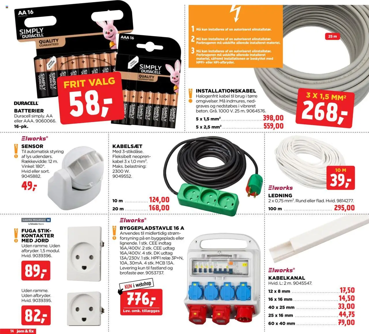 Jem & fix Tilbudsavis gyldig fra 06.07.2025 | Side: 14 | Produkter: Batterier, Stik, Kabel