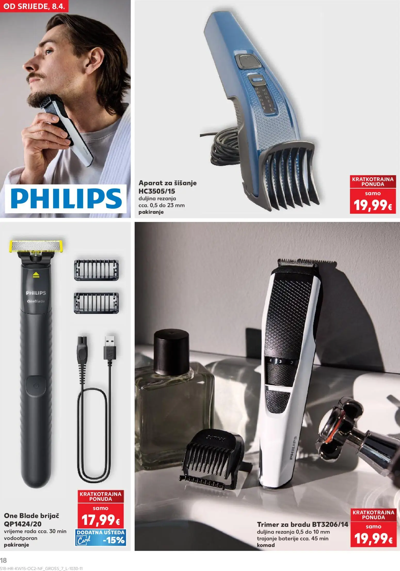 Kaufland katalog | vrijedi od 08.04.2026 | Stranica: 18 | Proizvodi: Brijač, Baterije, Trimer