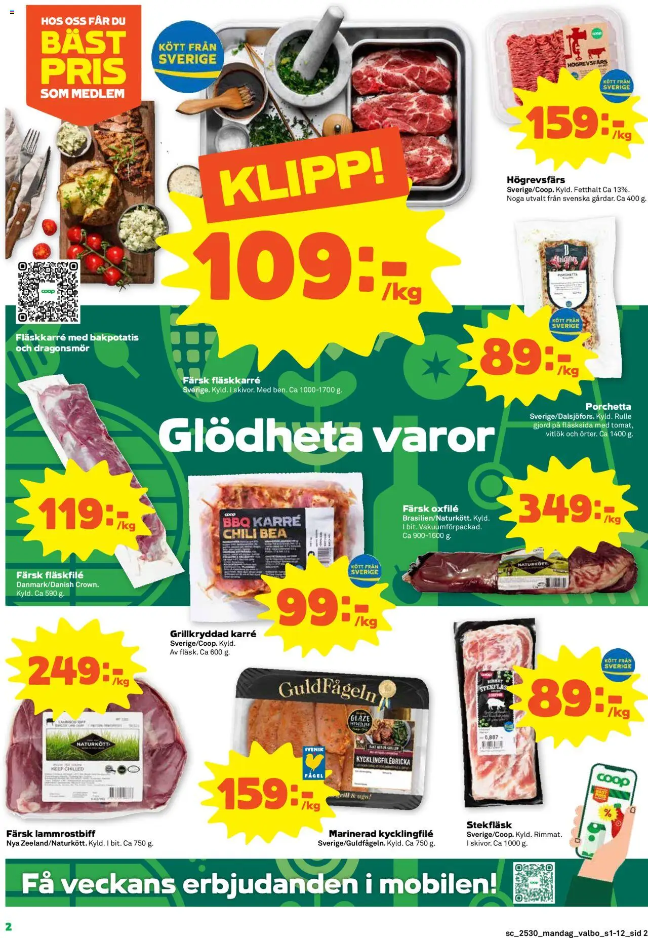 Coop Forum reklamblad aktuell från 21.07.2025 | Sida: 2 | Produkter: Bakpotatis, Kycklingfile, Chili, Oxfilé
