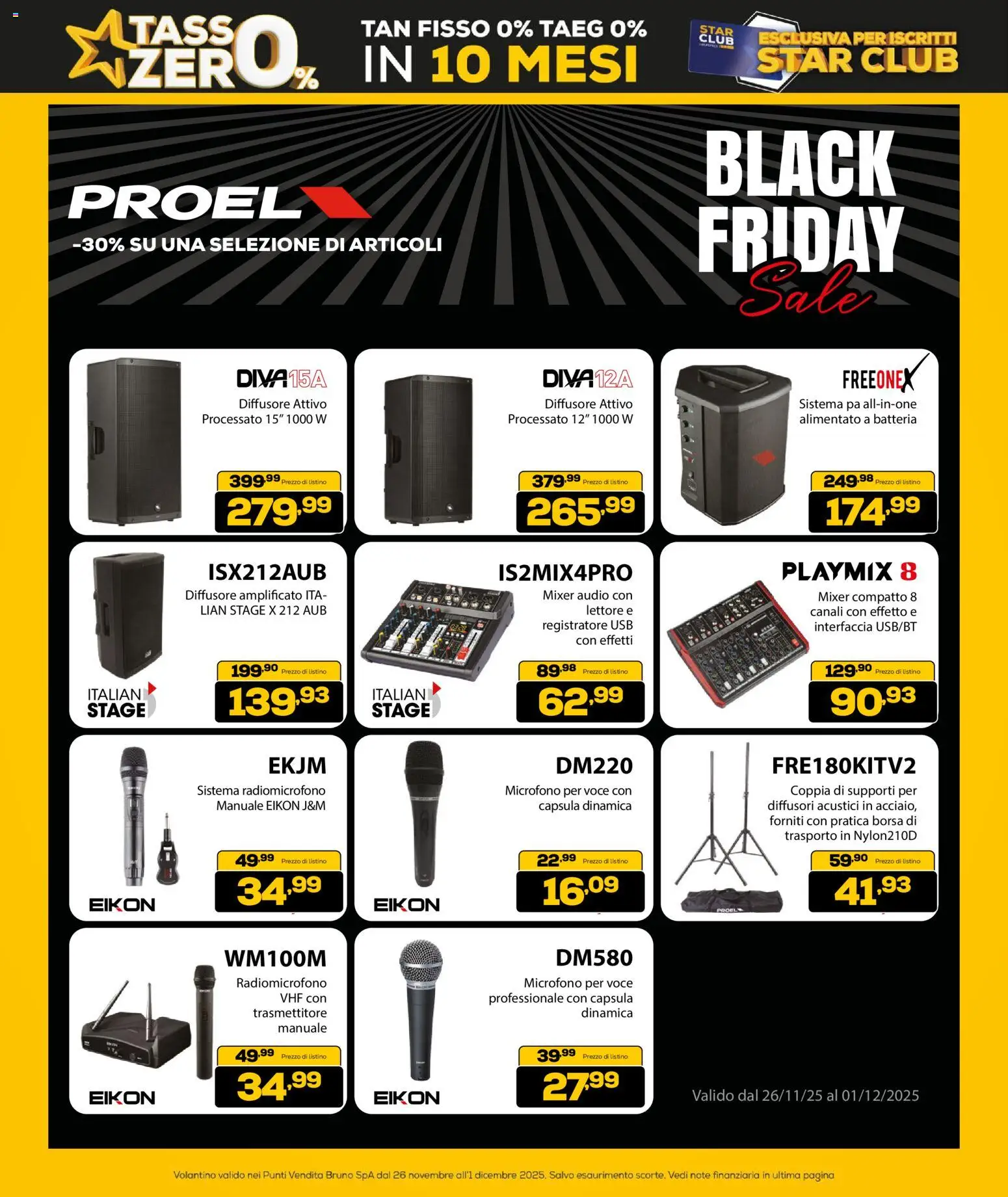 Volantino Euronics del 26.11.2025 | Pagina: 12 | Prodotti: Audio, Borsa, USB, Mixer