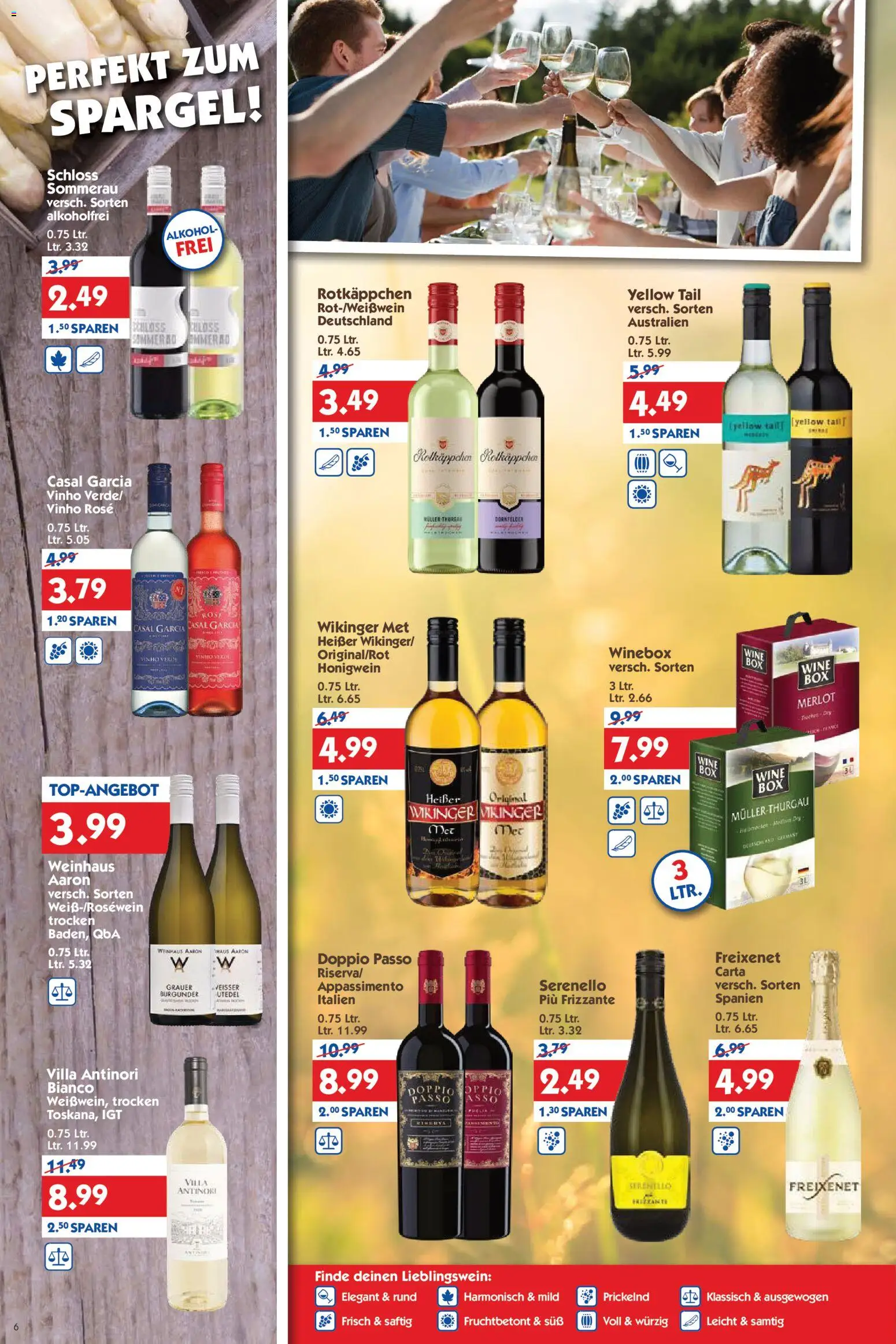 HOL’AB! Prospekt 	 – gültig ab 13.04.2026 | Seite: 6 | Produkte: Freixenet, Merlot, Spargel, Doppio Passo