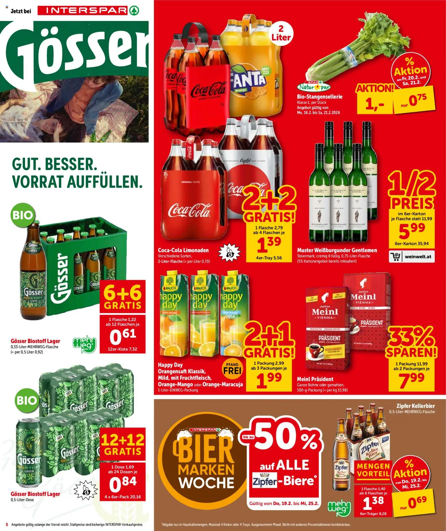 Interspar Flugblatt - Tirol gültig ab 19.02.2026 | Seite: 8 | Produkte: Bier