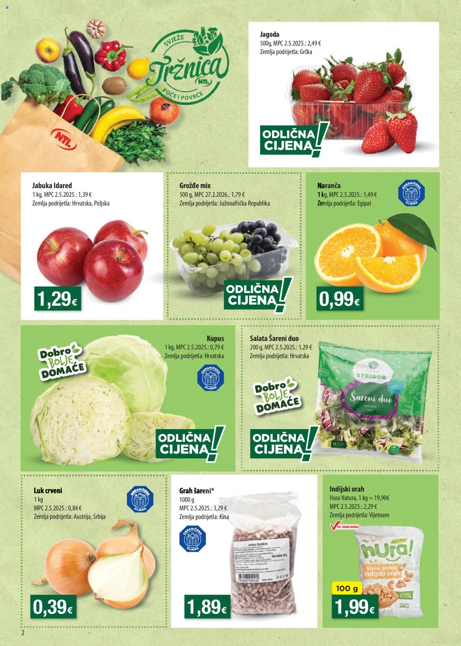 NTL katalog | vrijedi od 18.03.2026 | Stranica: 2 | Proizvodi: Salata, Indijski orah, Jabuka, Orah