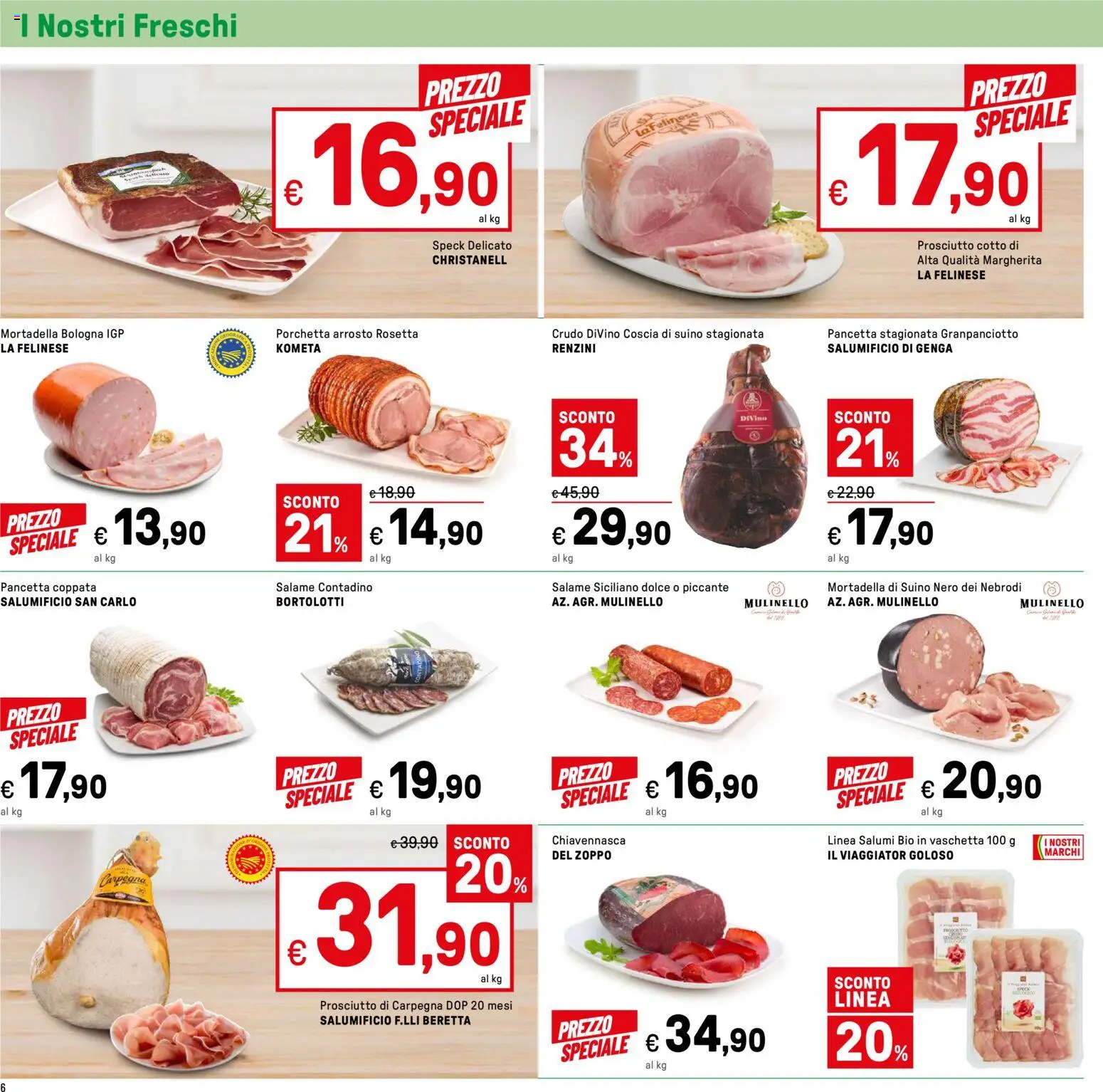 Volantino Iper del 31.12.2025 | Pagina: 6 | Prodotti: Speck, Prosciutto Cotto, Pancetta, Suino