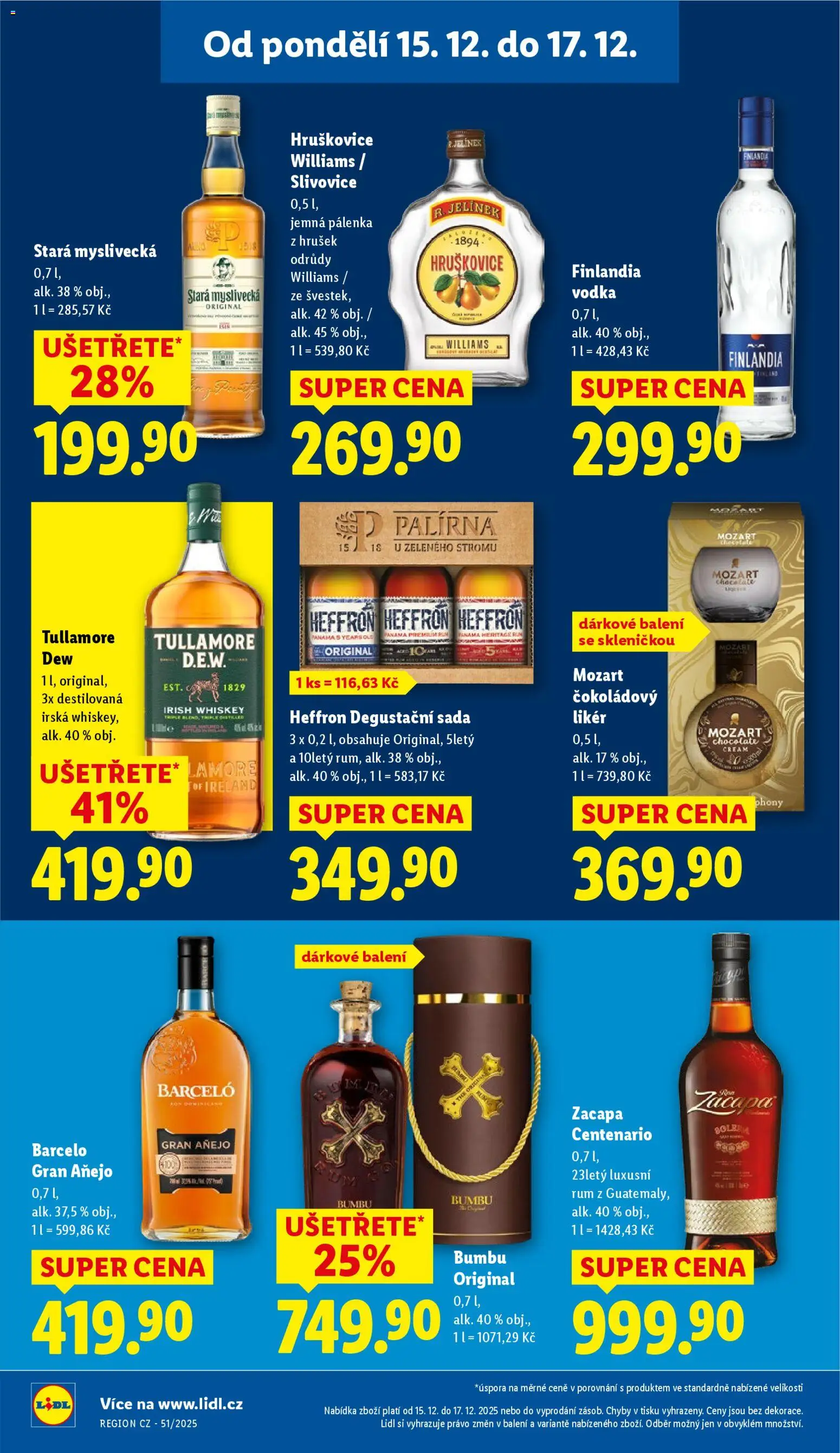 Lidl leták od 15.12.2025 | Strana: 30 | Produkty: Brandy, Finlandia vodka, Zacapa, LED