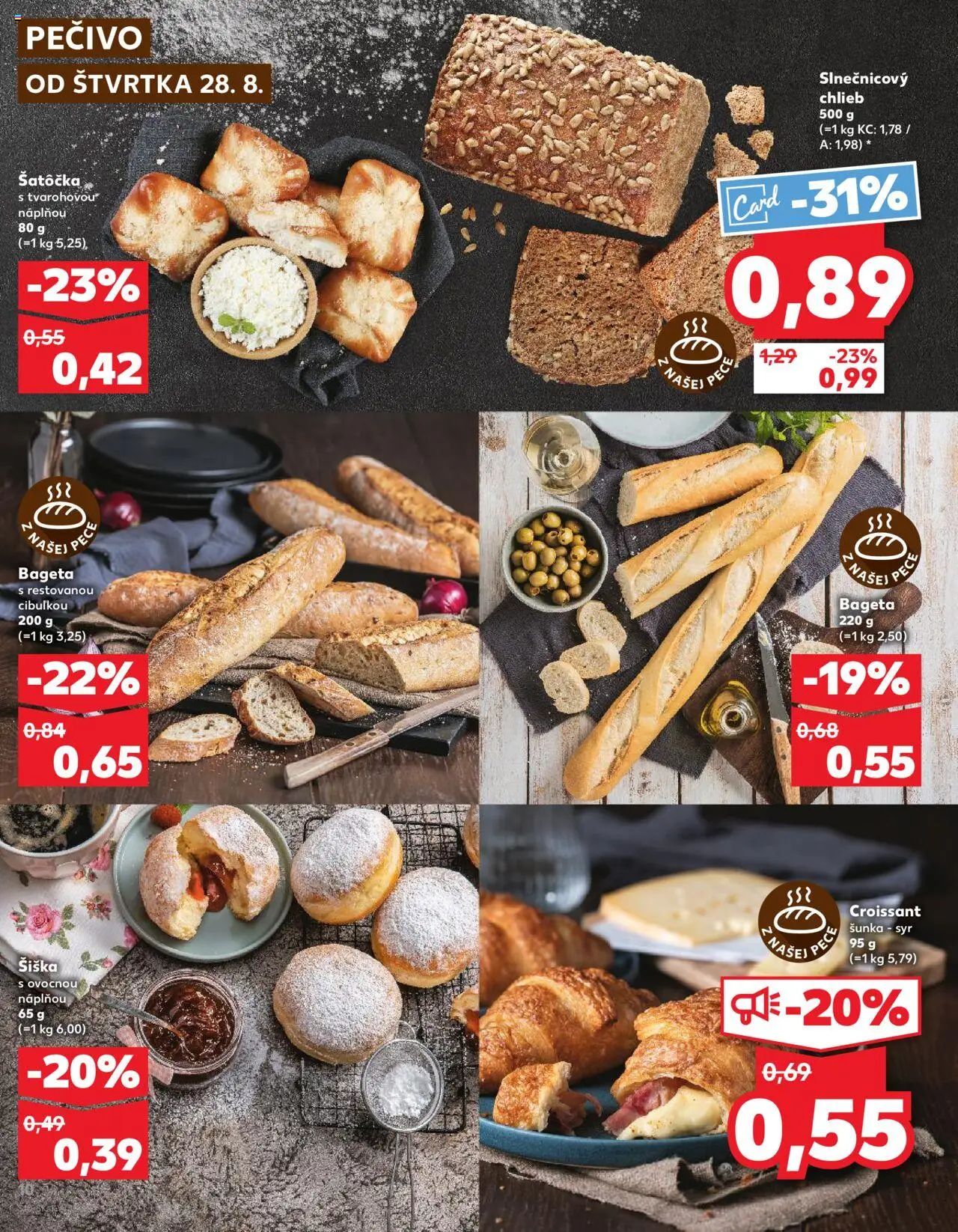 Kaufland SK akciós ujság - amely érvényes a következő dátumtól: 28.08.2025 | Oldal: 10 | Termékek: Croissant