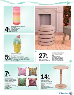 E.Leclerc - Prévisualisation de TABLE D'APPOINT COLORIS NOISETTE, En MDF(2), Dim.: 038 x H.50cm. Existe aussi en coloris céladon au même prix. valide à partir de 02.12.2025 | Page: 9 | Produits: Noisette, Table