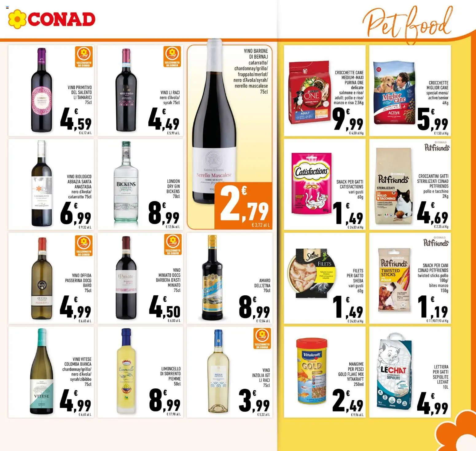 Volantino Conad del 14.01.2026 | Pagina: 19 | Prodotti: Lettiera per gatti, Gin, Crocchette, Limoncello