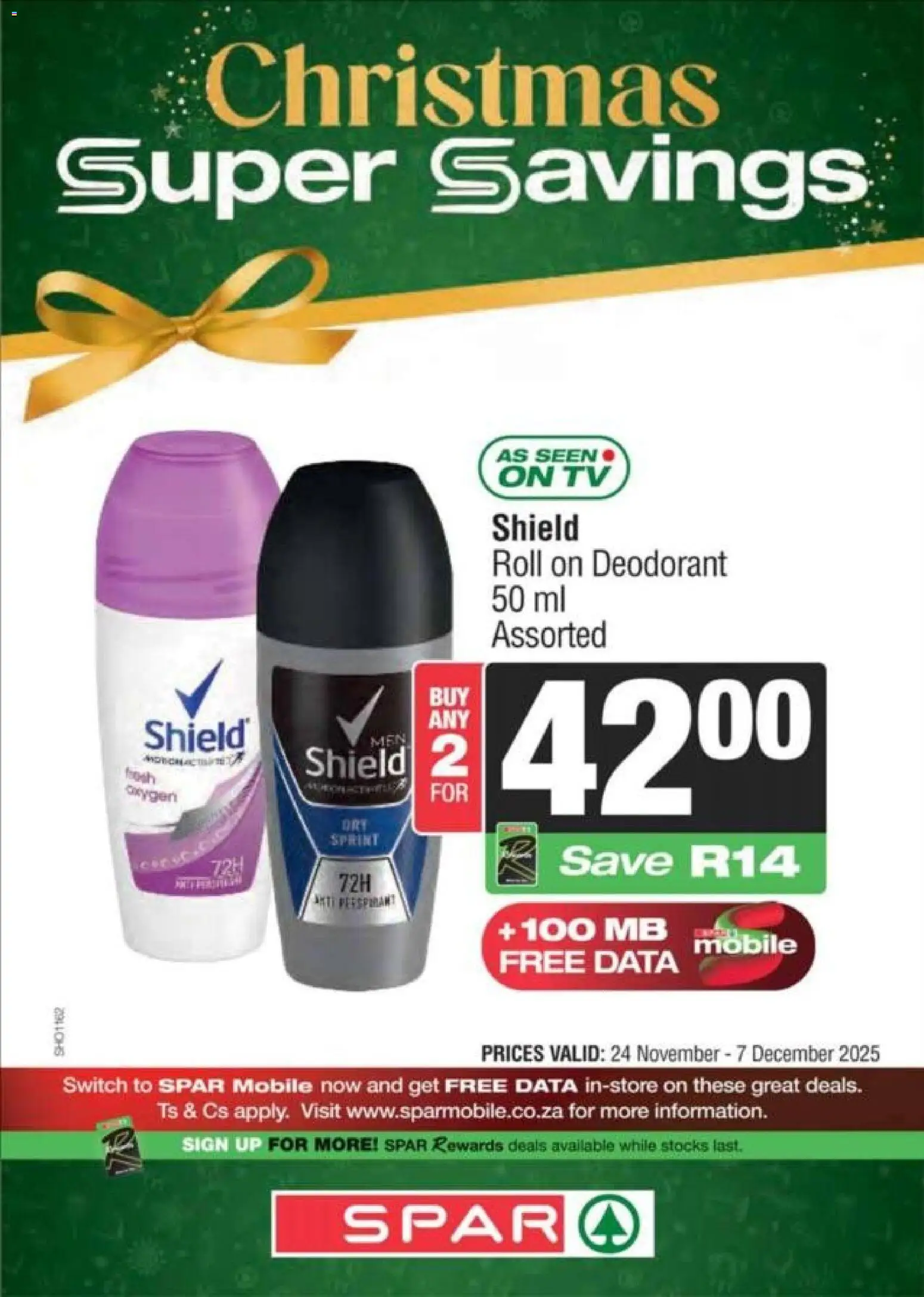 New Superspar catalogue – valid from 24.11.2025 | Page: 16 | Products: Data, TV, Switch, Deodorant