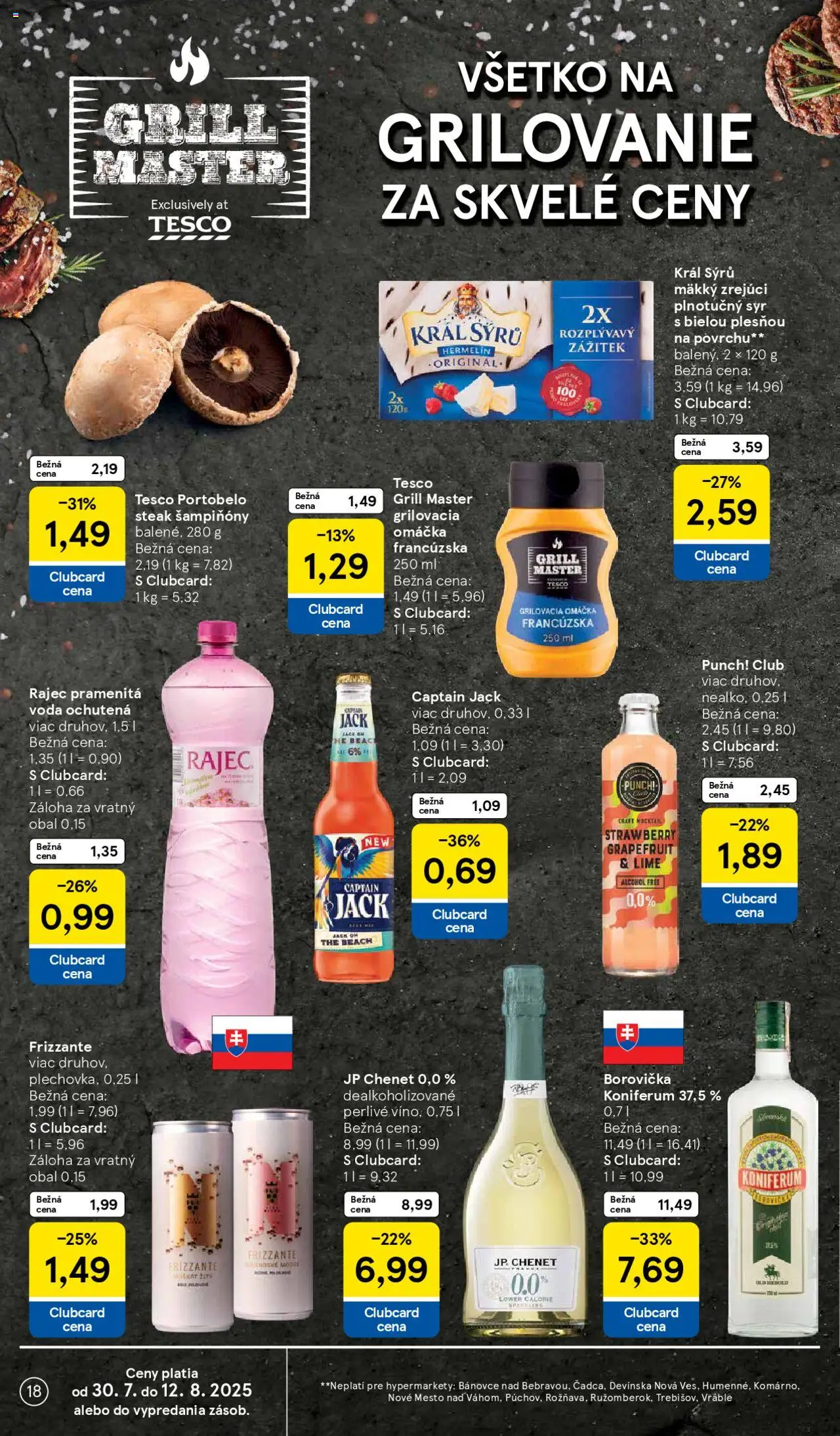 Tesco Hypermarket - leták │ platný od 30.07.2025 | Strana: 18 | Produkty: Syr, Rajec, Koniferum, Voda