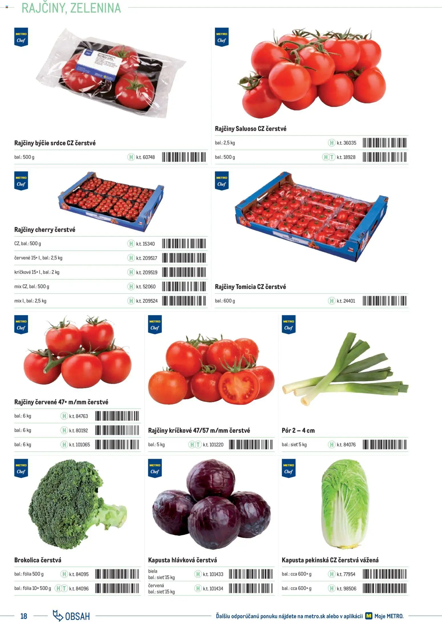 Nové Metro akcie – leták je platný od 01.01.2025 | Strana: 18 | Produkty: Kapusta, Brokolica