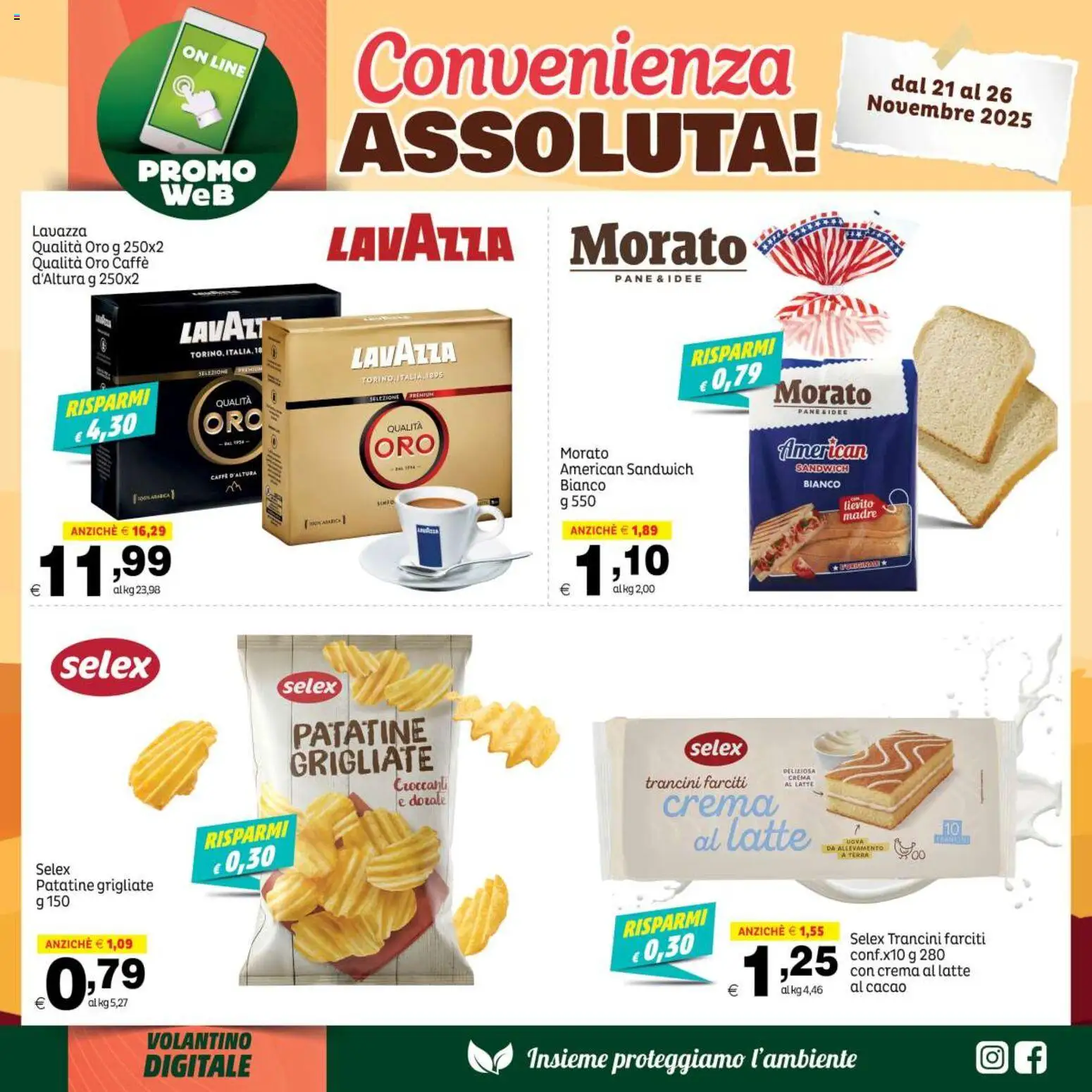 Volantino Elite Supermercati del 21.11.2025 | Pagina: 8 | Prodotti: Crema, Pane, Lavazza, Terra