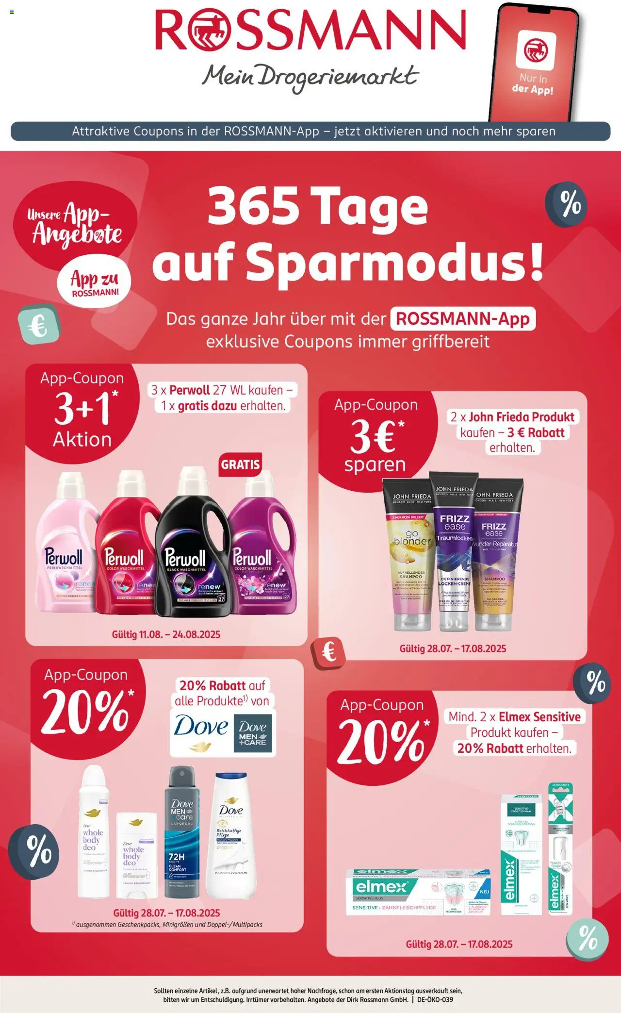 Rossmann Prospekt 	 - gültig ab dem 09.08.2025 | Seite: 1 | Produkte: Perwoll, Shampoo, Waschmittel