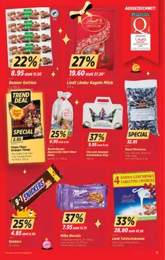 Lindt Lindor Kugeln Milch, 525 g ab 18.11.2025 gültig | Seite: 11 | Produkte: Snickers, Milch