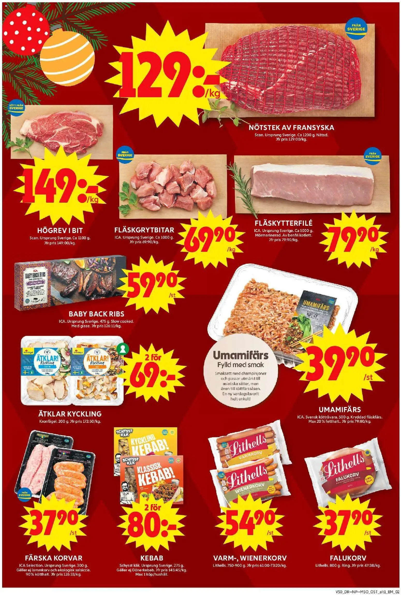 ICA Maxi reklamblad aktuell från 08.12.2025 | Sida: 2 | Produkter: Varmkorv, Galler, Falukorv, Wienerkorv