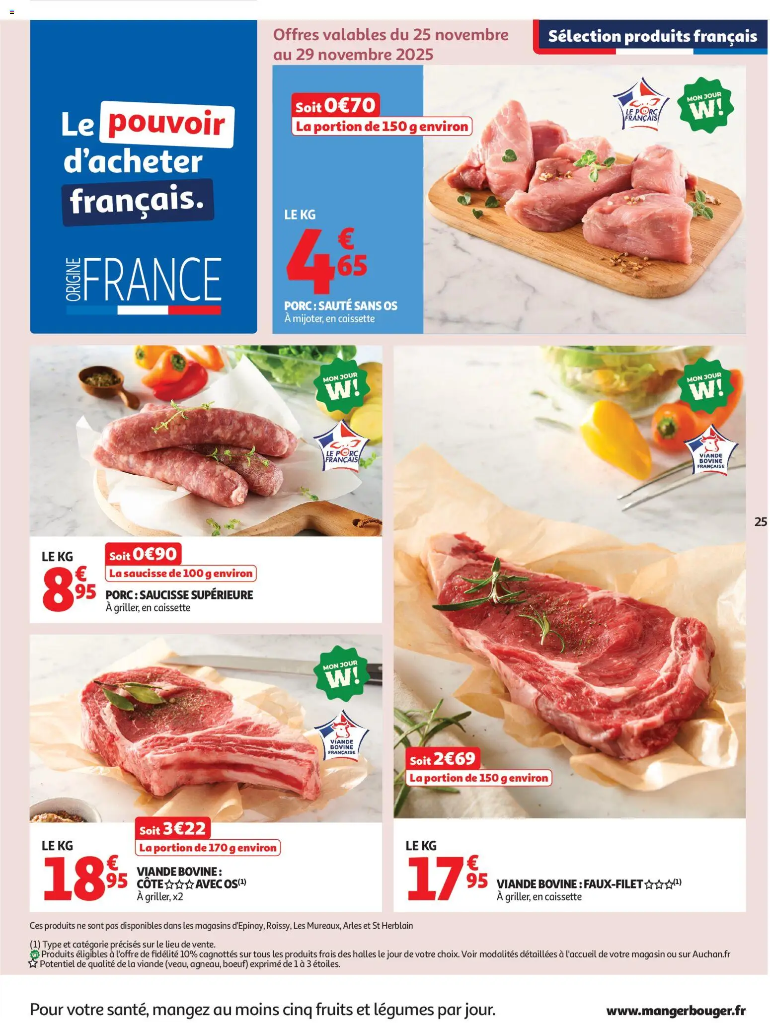 {H1} | Page: 25 | Produits: Saucisse, Viande, Porc, Viande bovine