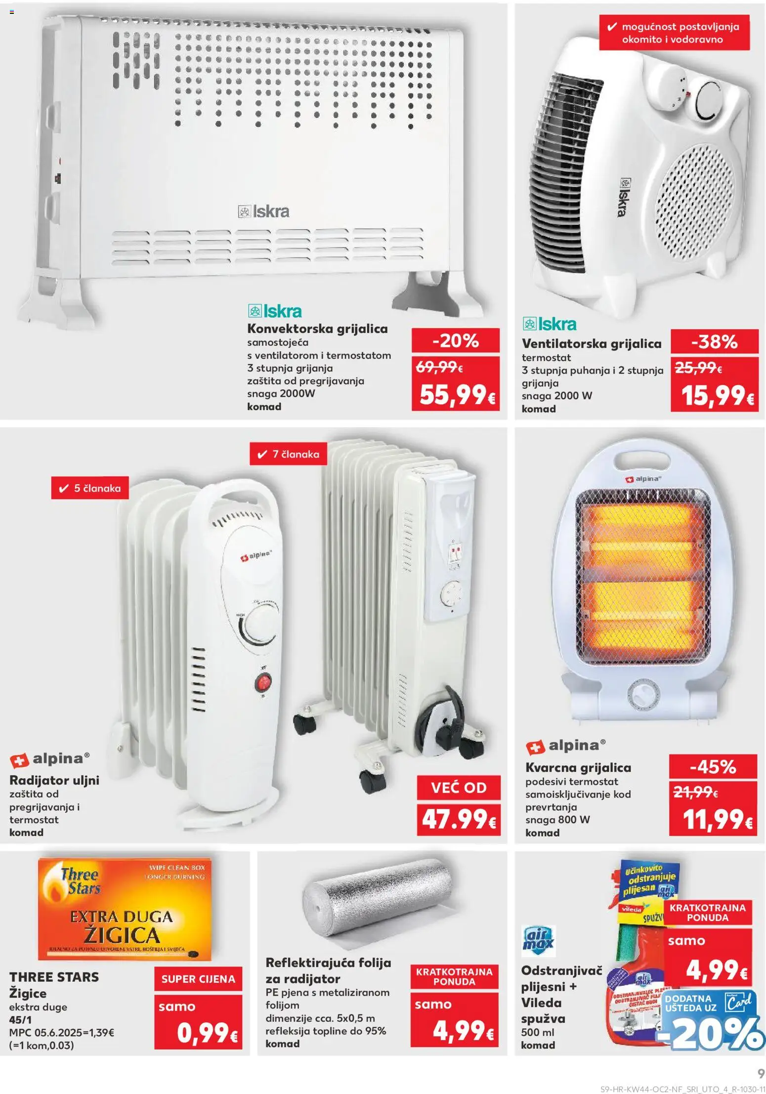 Kaufland katalog | vrijedi od 29.10.2025 | Stranica: 9 | Proizvodi: Radijator, Žigice, Termostat, Vileda