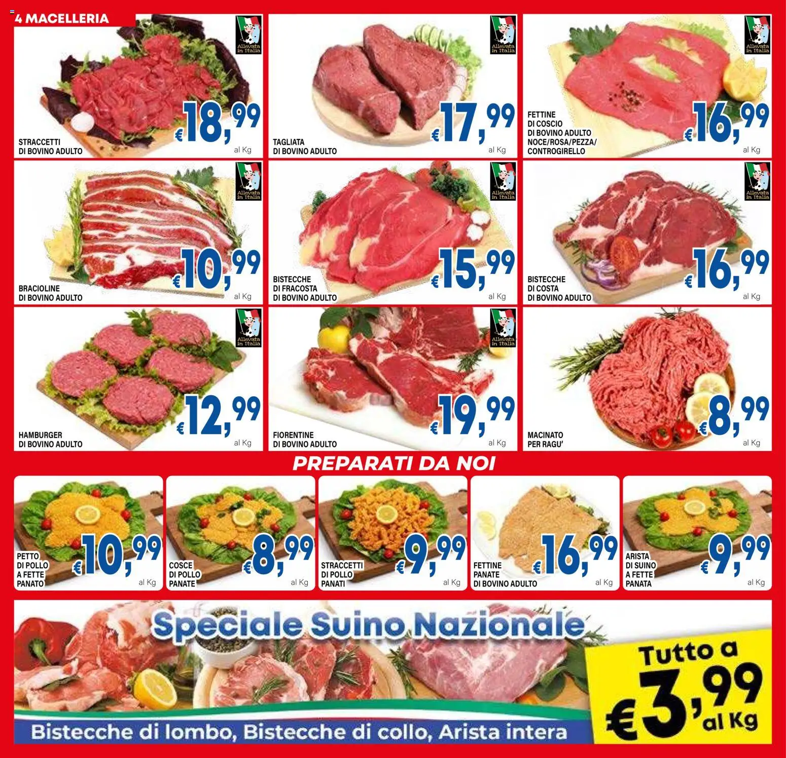 Volantino DEM del 07.04.2026 | Pagina: 4 | Prodotti: Pollo, Suino, Hamburger, Macinato