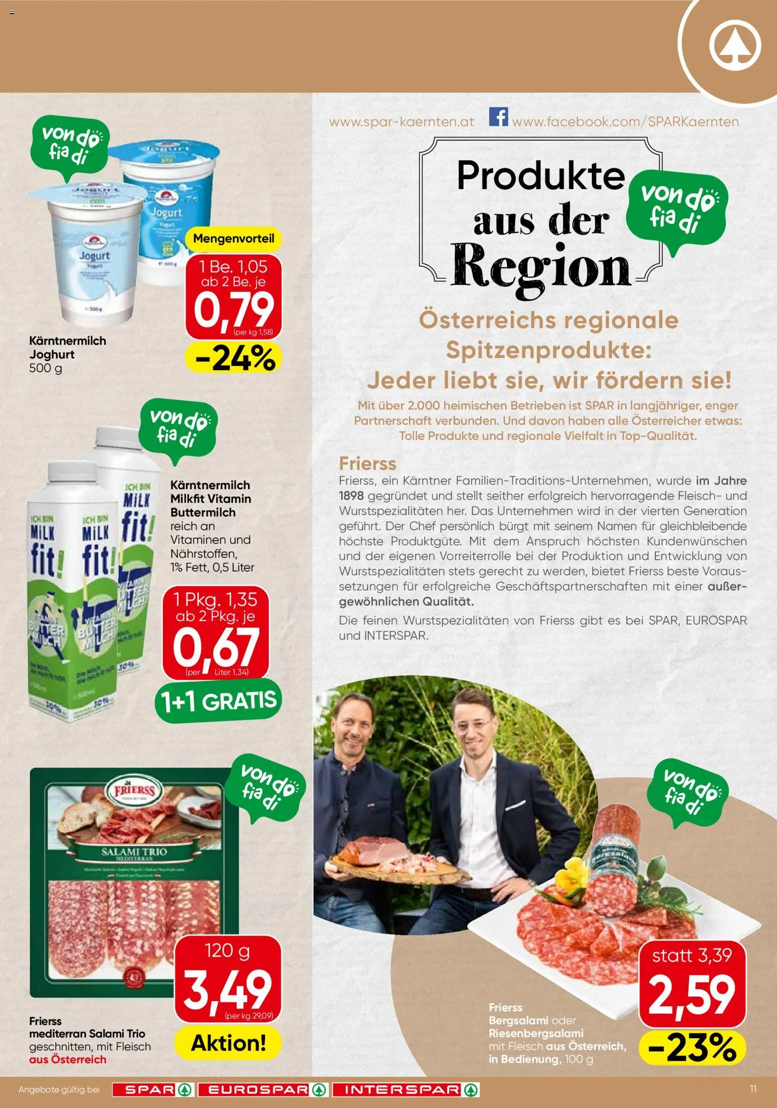 Spar Flugblatt - Niederösterreich gültig ab 09.04.2026 | Seite: 11 | Produkte: Joghurt, Salami