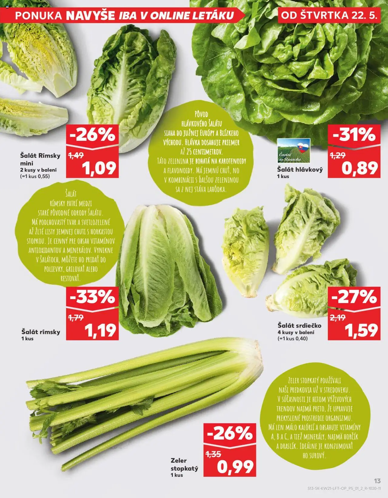 Kaufland Skalica │ platný od 22.05.2025 | Strana: 13 | Produkty: Šalát, Zeler