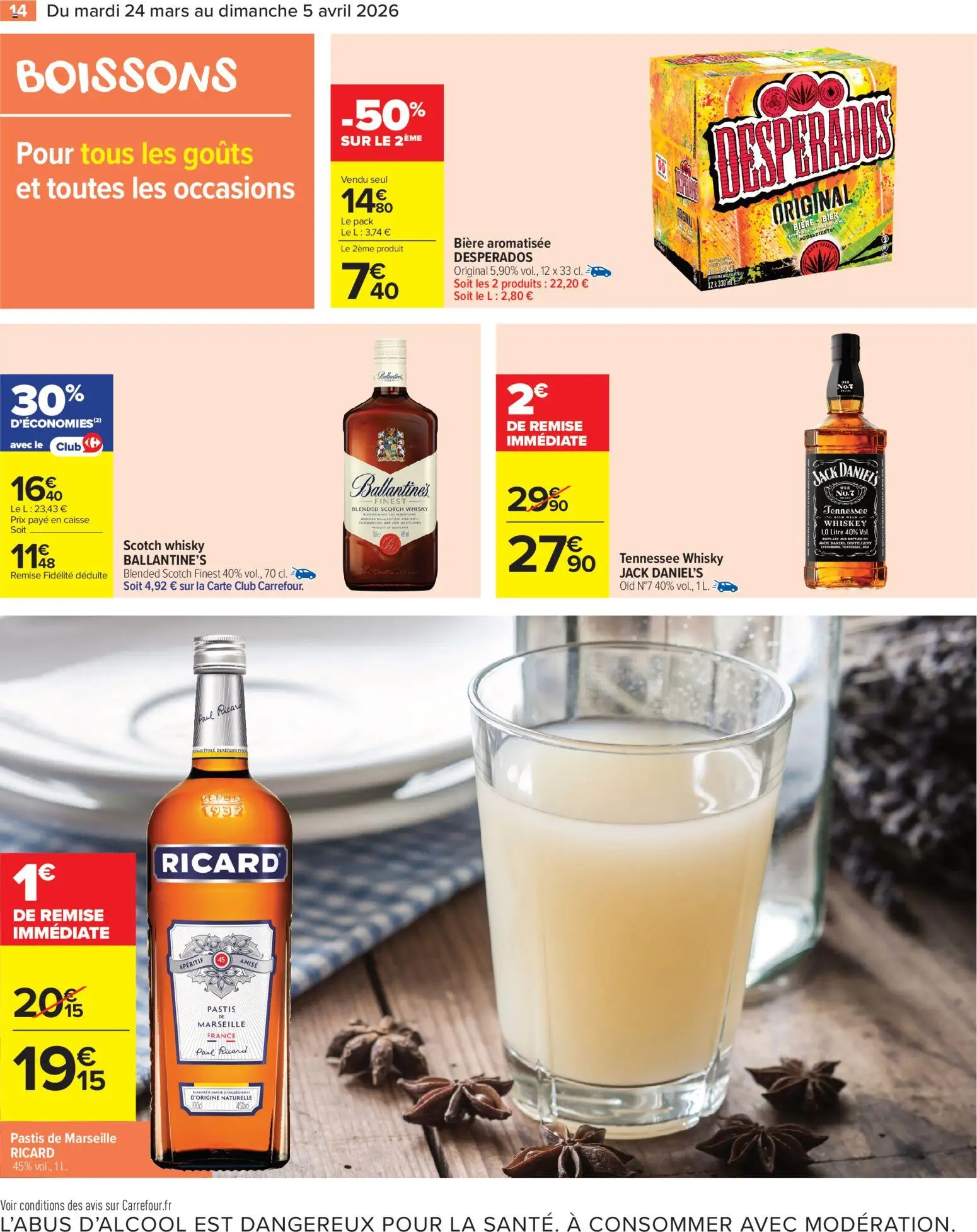{H1} | Page: 16 | Produits: Whisky, Desperados, Ricard, Pastis de Marseille Ricard