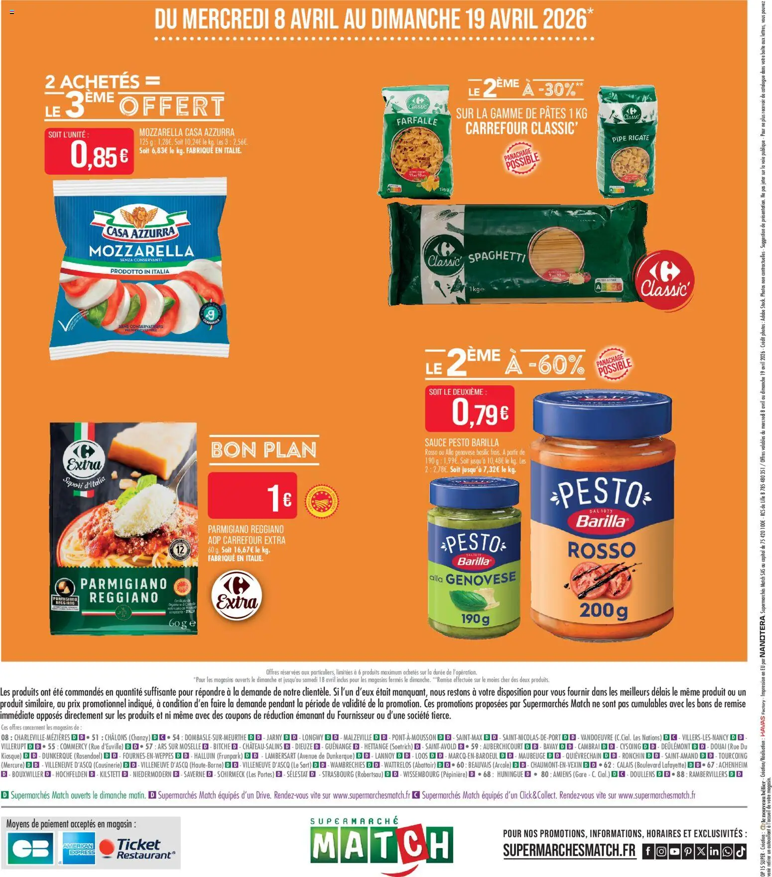 {H1} | Page: 20 | Produits: Spaghetti, Mozzarella, Portes, Pâtes