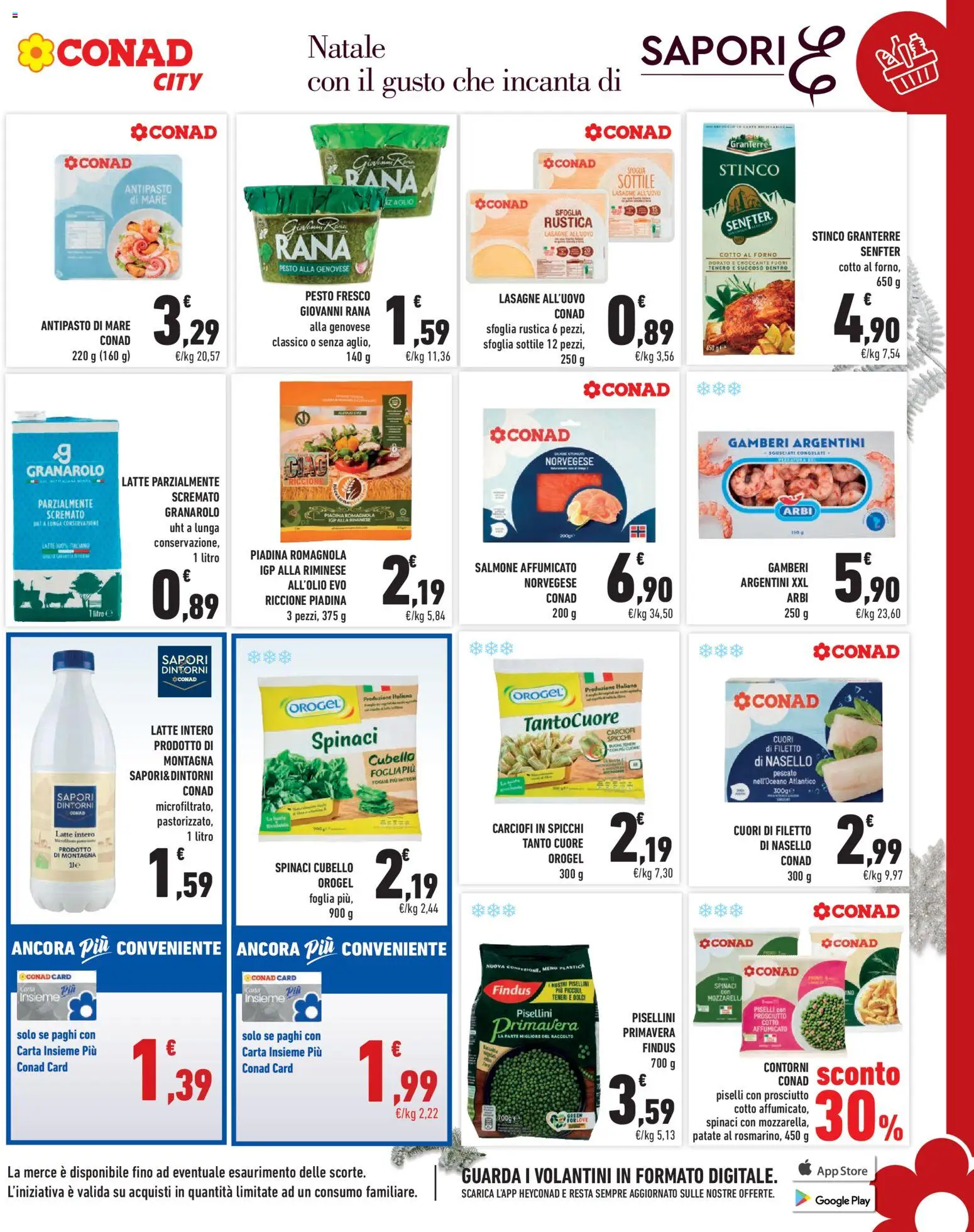 Volantino Conad del 15.12.2025 | Pagina: 13 | Prodotti: Prosciutto Cotto, Salmone, Prosciutto, Spinaci