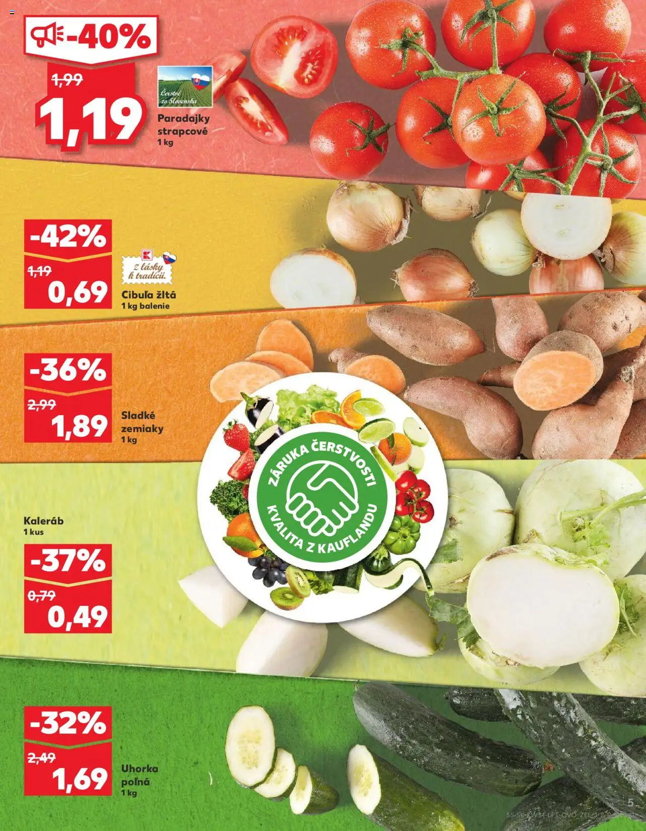 Kaufland Košice-OC Galéria │ platný od 21.08.2025 | Strana: 5 | Produkty: Paradajky, Zemiaky, Cibuľa