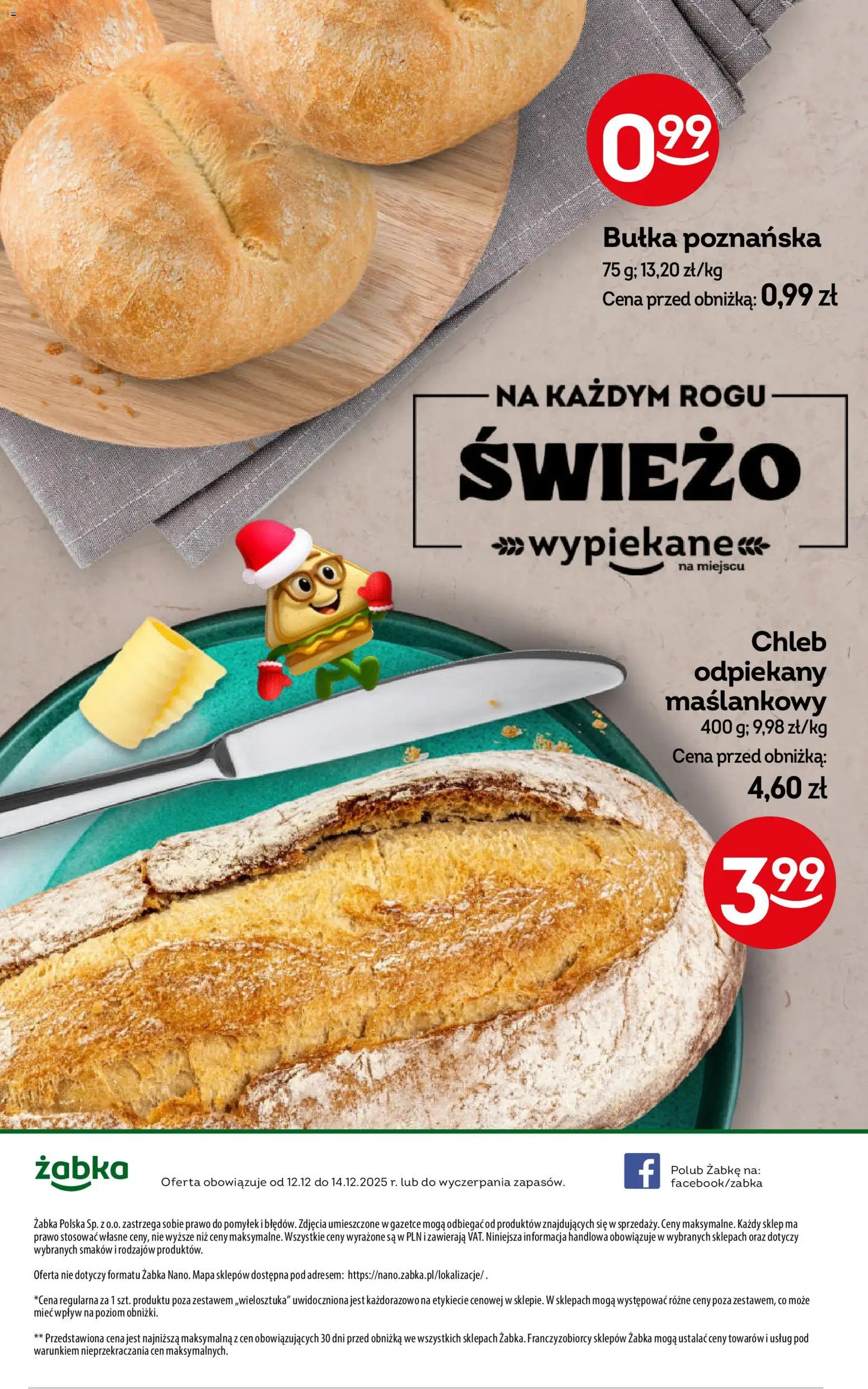 Żabka Gazetka - Weekendowe promocje od 12.12.2025 | Strona: 6 | Produkty: Bułka, Chleb, Bułka poznańska