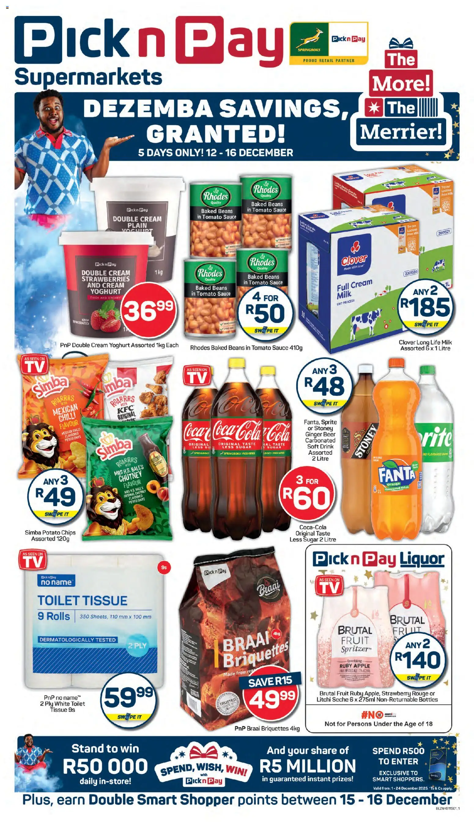 New Pick n Pay catalogue – valid from 12.12.2025 | Page: 1 | Products: Milk, Fanta, Chips, Sauce