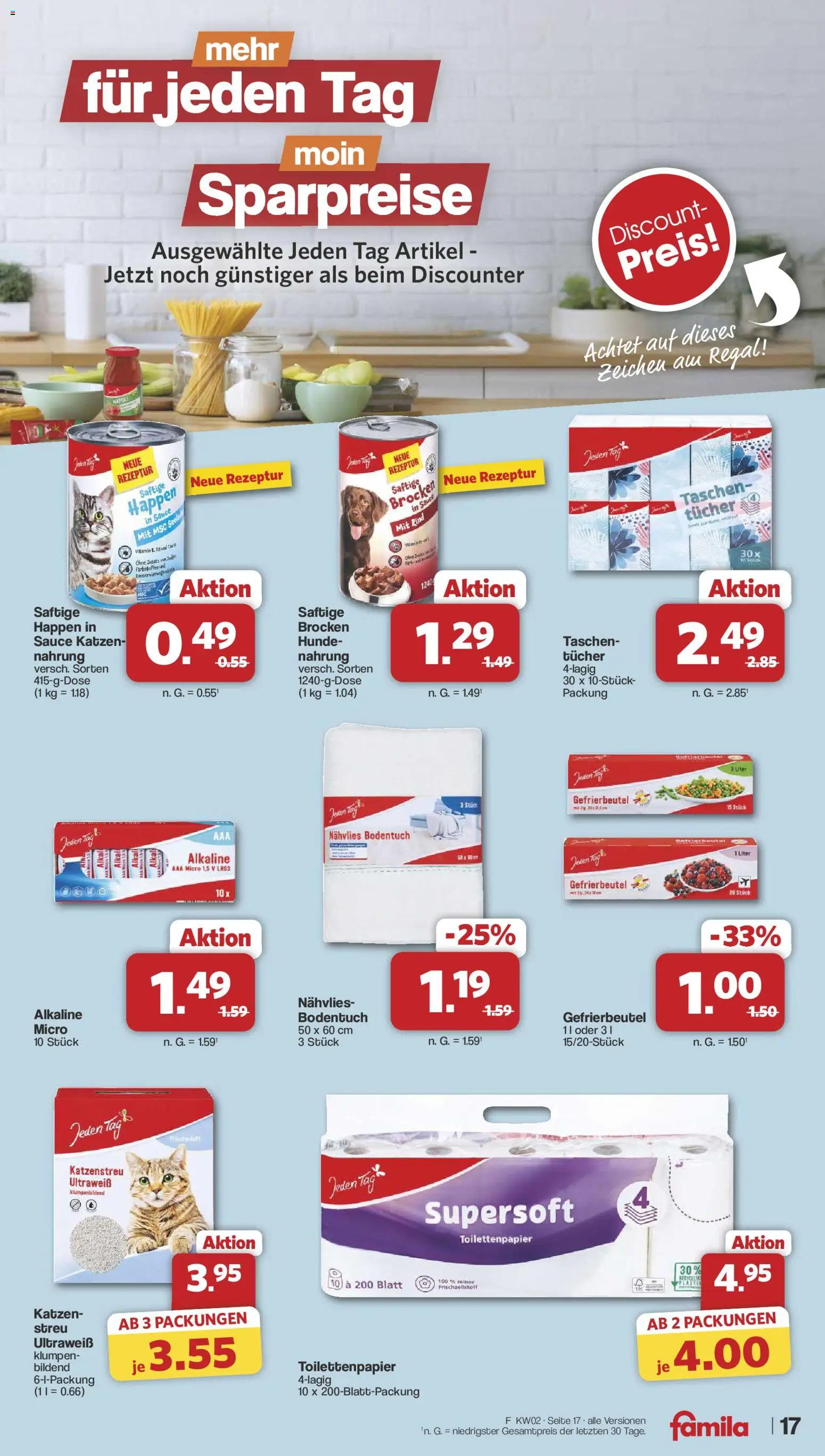 Famila Nordwest Prospekt 	 – gültig ab 05.01.2026 | Seite: 17 | Produkte: Regal, Toilettenpapier