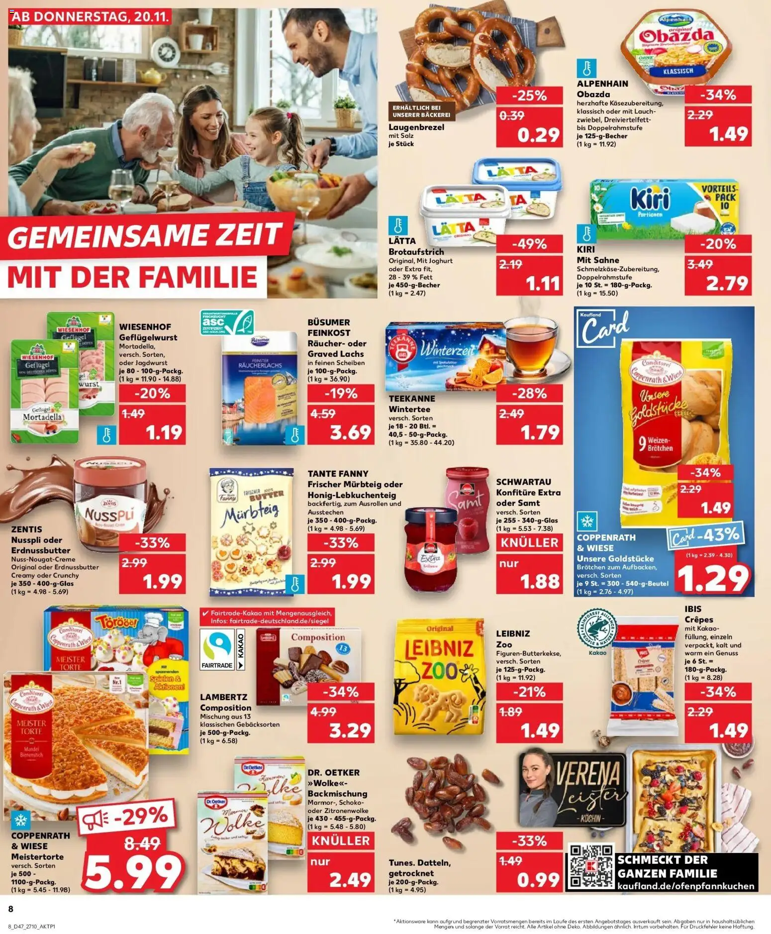 Kaufland prospekt Taucha	 – gültig ab 20.11.2025 | Seite: 8 | Produkte: Räucherlachs, Wurst, Teekanne, Zentis nusspli