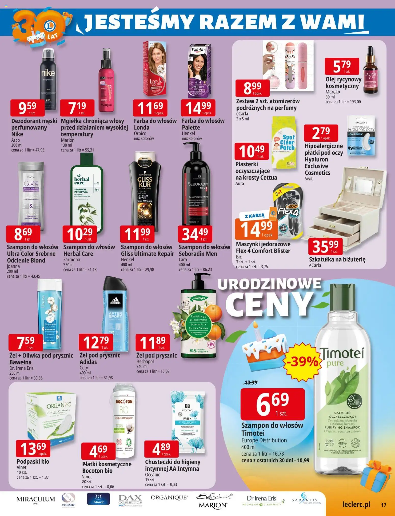 E.Leclerc Gazetka - Warszawa Ursynów od 03.11.2025 | Strona: 17 | Produkty: Podpaski, Perfumy, Płatki, Żel pod prysznic