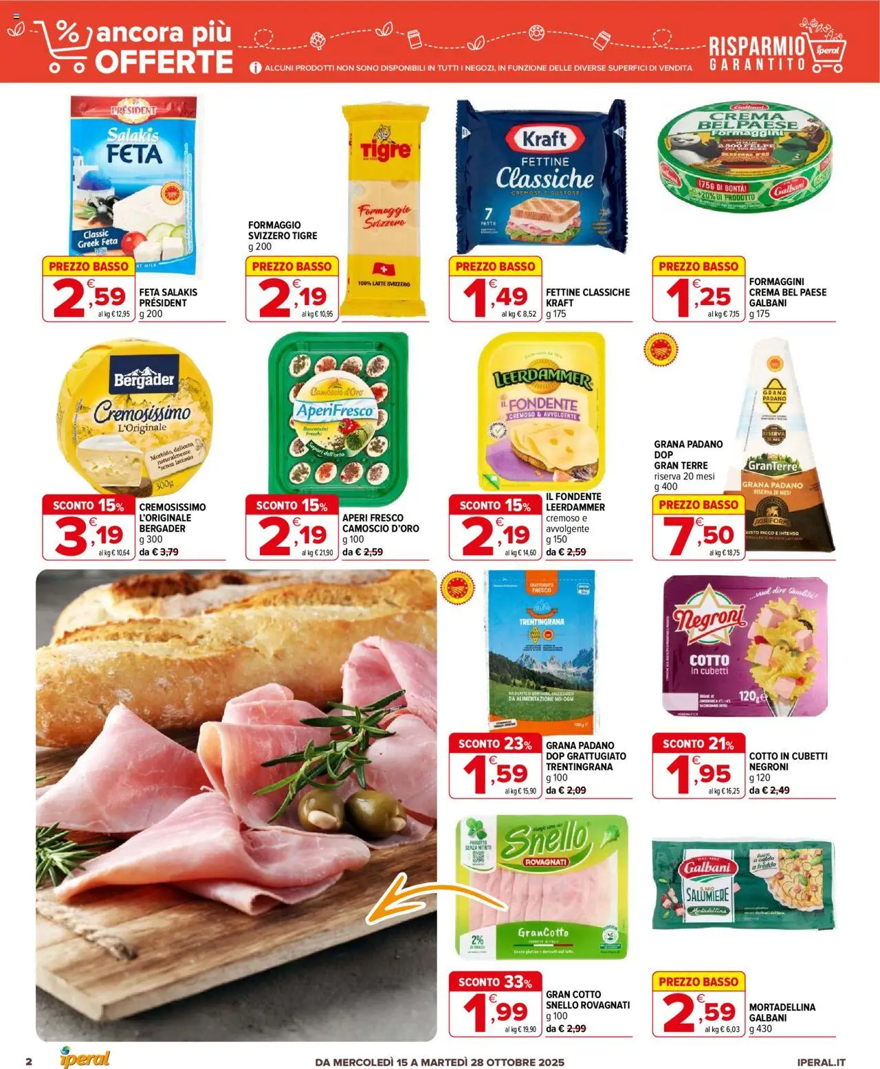 Volantino Iperal del 15.10.2025 | Pagina: 2 | Prodotti: Crema, Latte, Formaggio, Feta