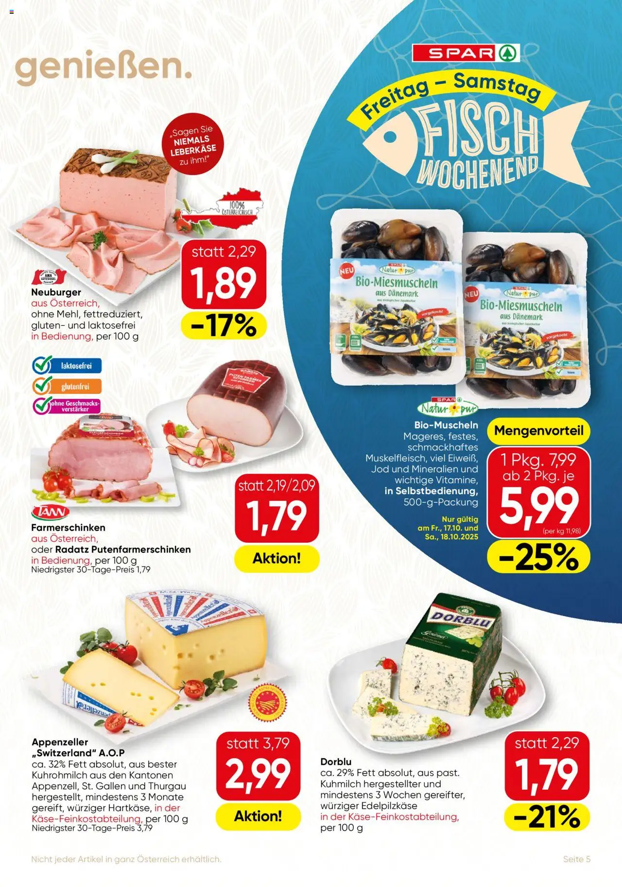SPAR Gourmet Flugblatt - Wien gültig ab 16.10.2025 | Seite: 5 | Produkte: Schinken, Fisch