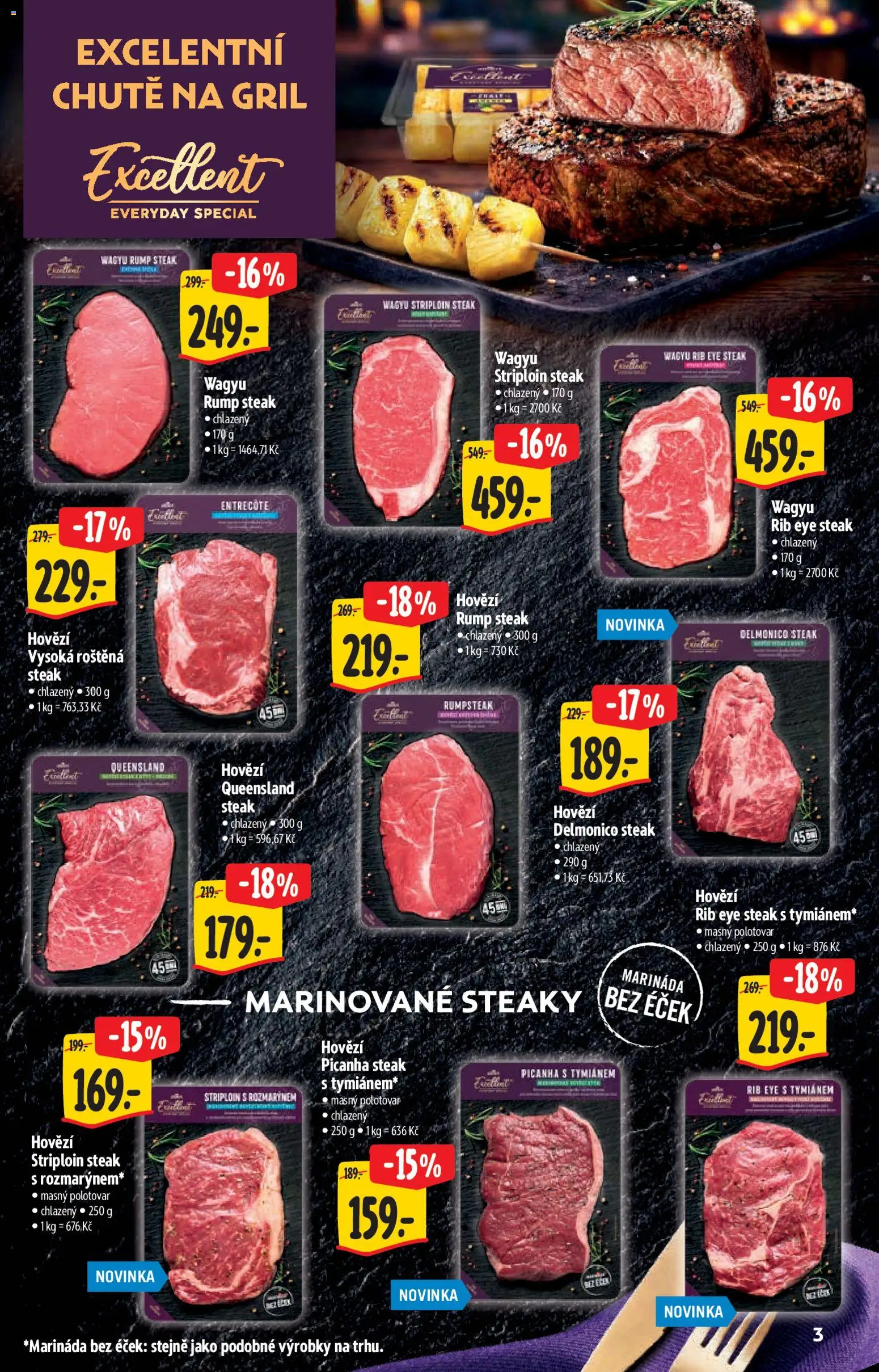 Albert katalog - Supermarket od 22.04.2026 | Strana: 3 | Produkty: Rumpsteak, Hovězí, Steak, Gril