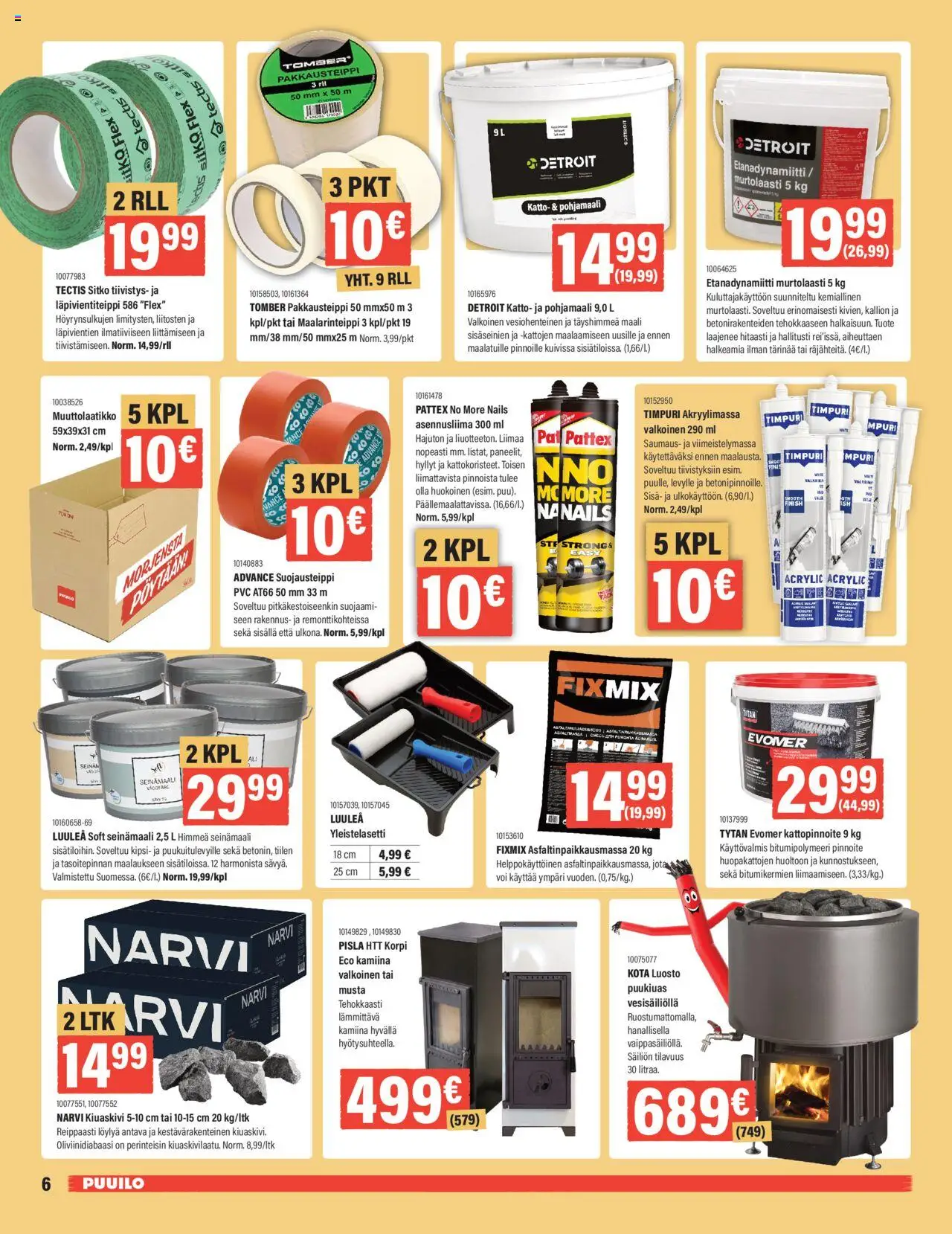 Puuilo tarjoukset – voimassa 29.09.2025 alkaen | Sivu: 6 | Tuotteet: Maalarinteippi, Maali, Pakkausteippi, Voi