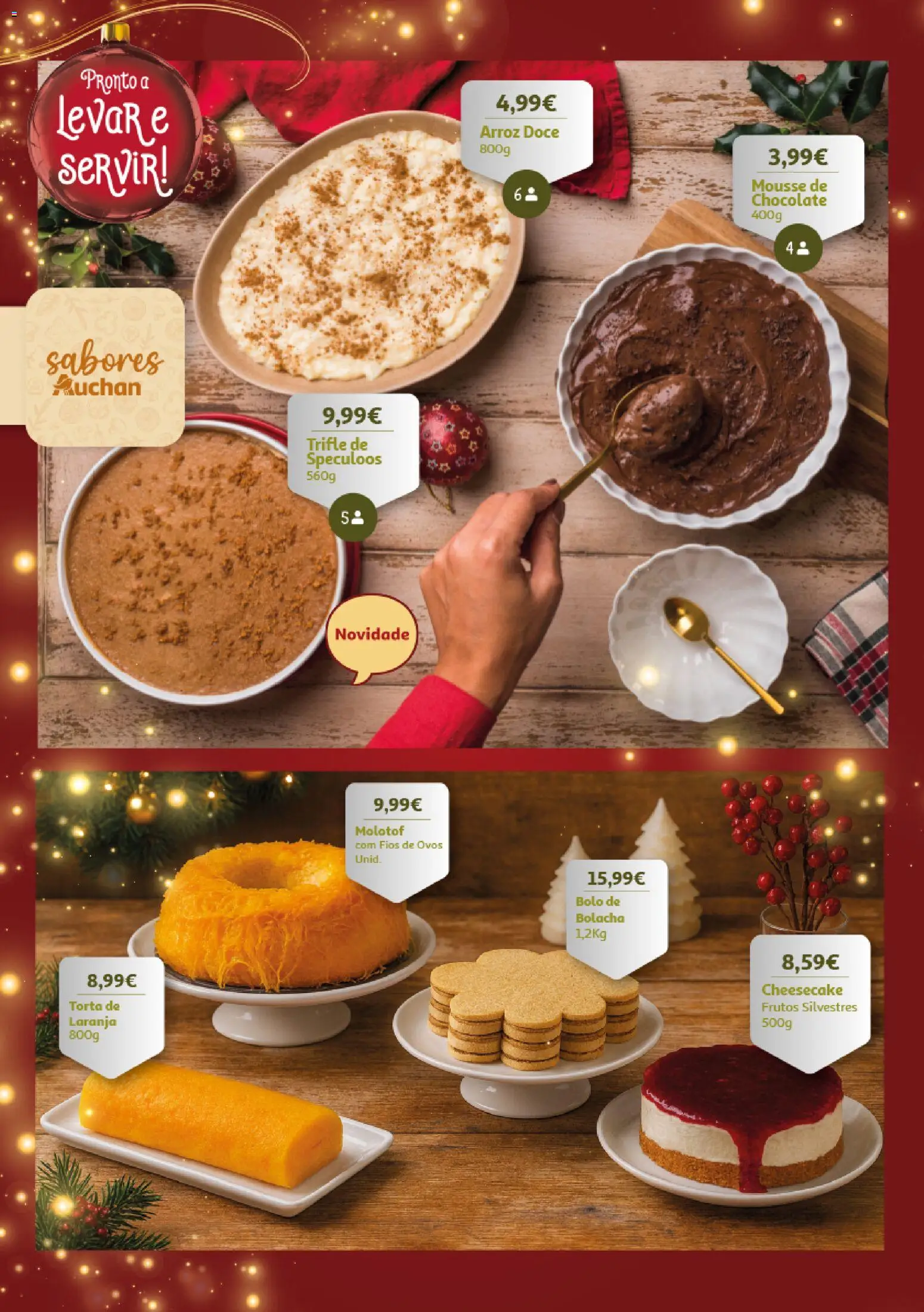 Auchan - Encomendas Natal e Ano Novo │ válido de 13.11.2025 | Página: 8 | Produtos: Bolo, Ovos, Chocolate, Torta