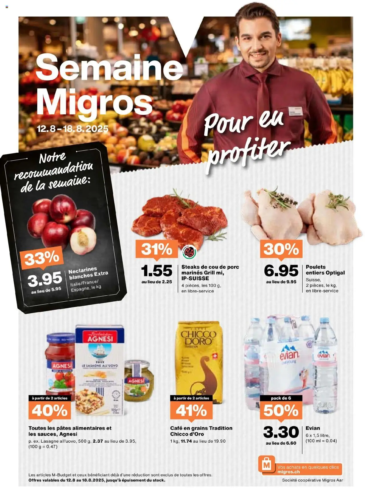 Migros Aktionen FR ab 12.08.2025 | Seite: 1 | Produkte: Pasta, Grill