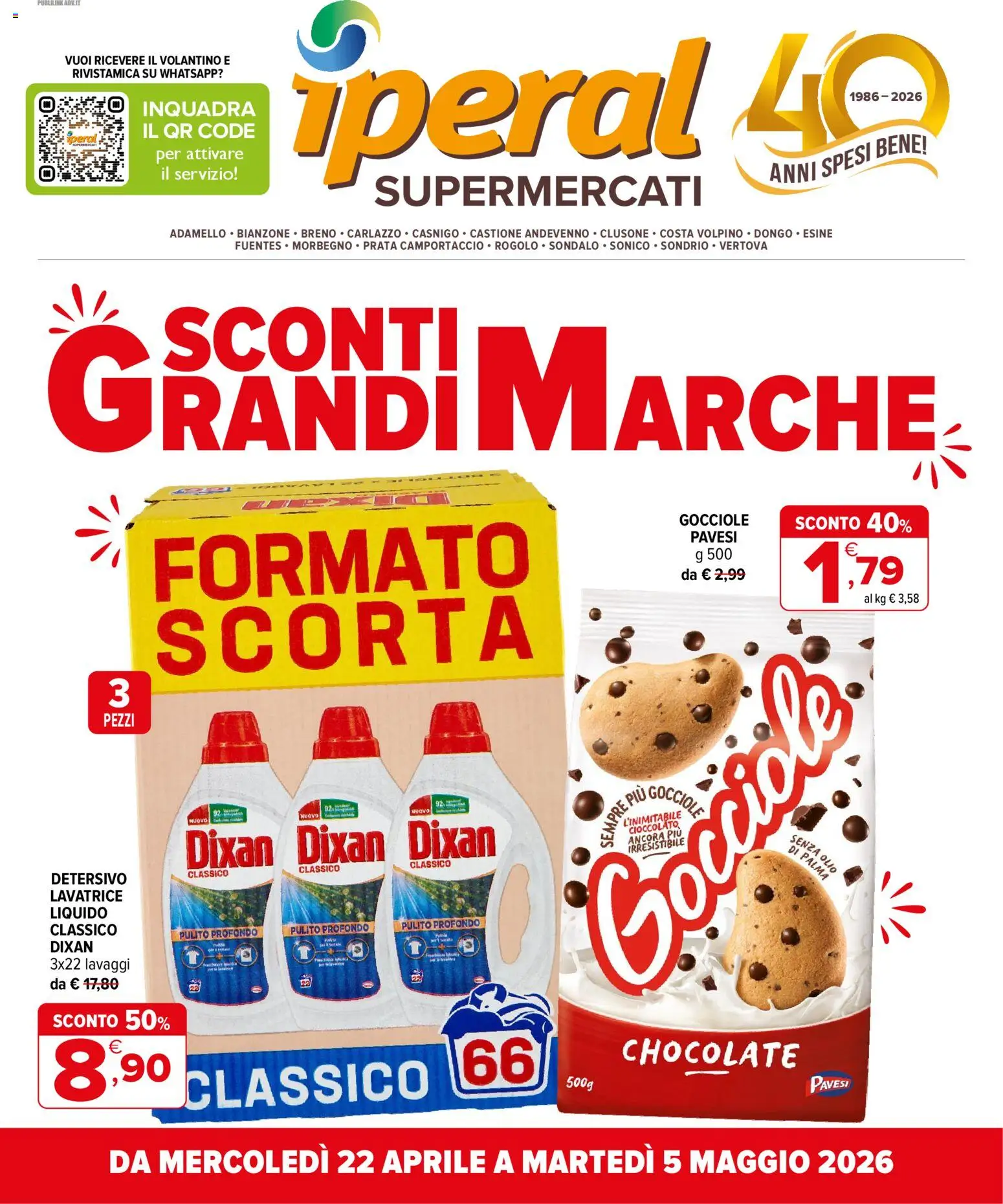 Volantino Iperal del 22.04.2026 | Pagina: 1 | Prodotti: Cioccolato, Olio, Lavatrice