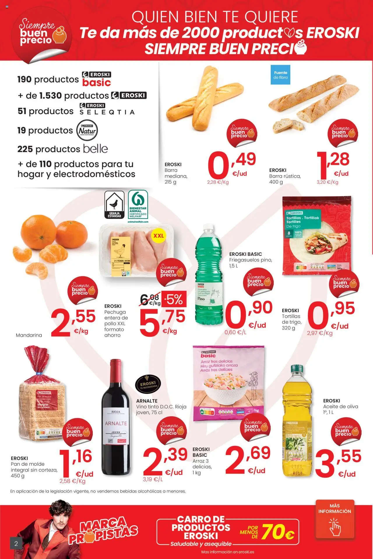 Eroski - Precio más bajo City │ válido desde el 16.10.2025 | Página: 2 | Productos: Aceite, Té, Aceite de oliva, Pan de molde