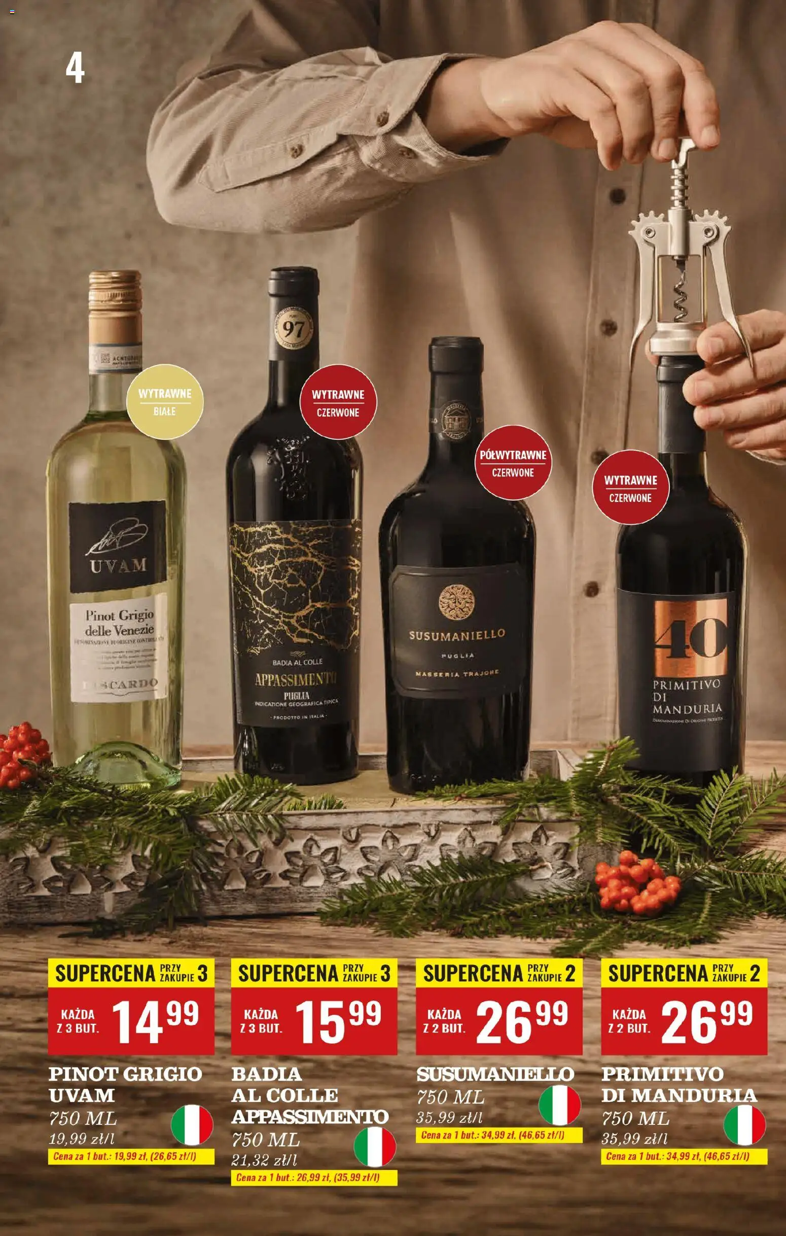 Biedronka gazetka - Czas na toast od 17.11.2025 | Strona: 4 | Produkty: Primitivo Di Manduria