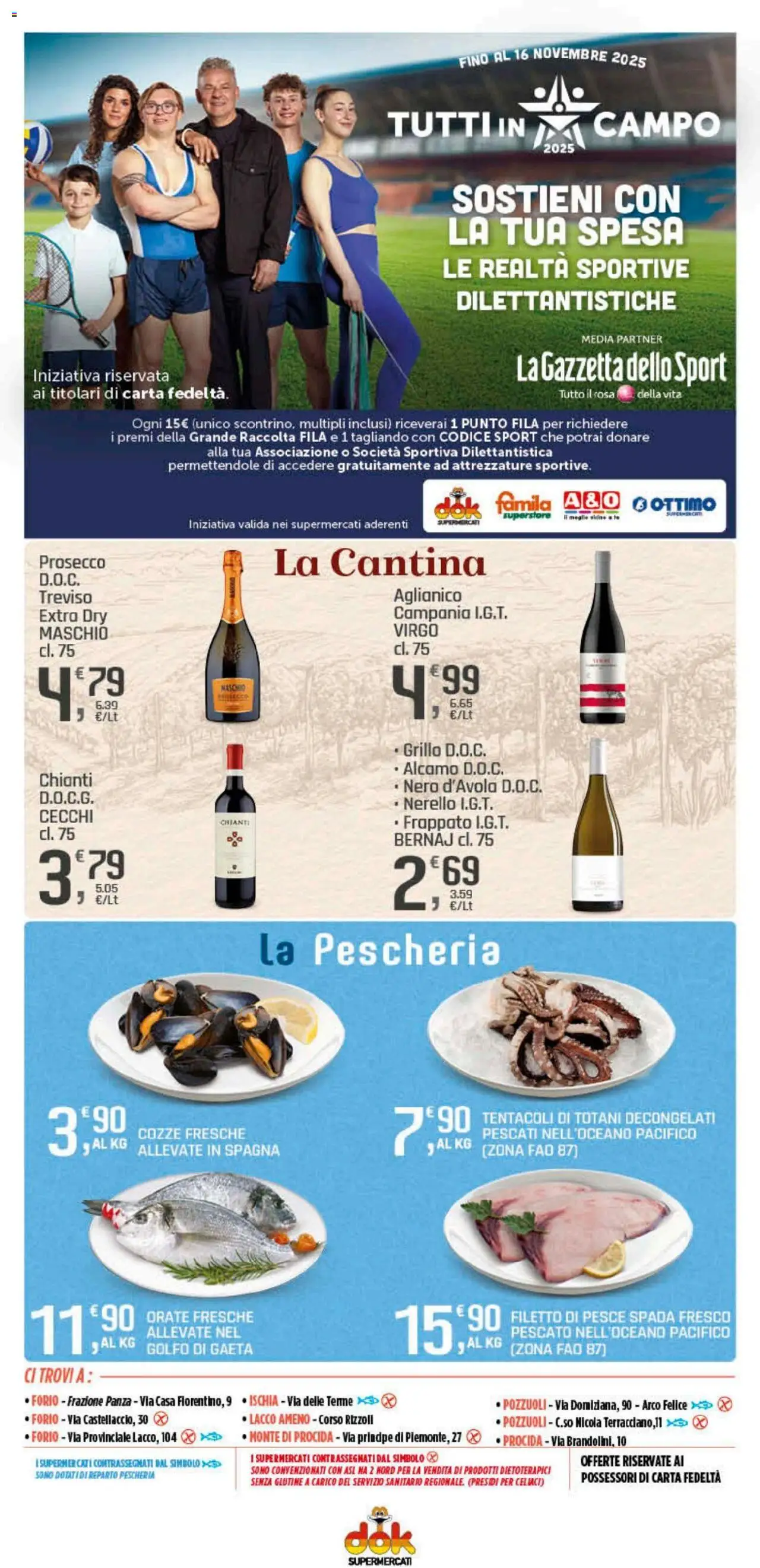 Volantino DOK del 25.09.2025 | Pagina: 12 | Prodotti: Pesce, Cozze, Prosecco, Pesce spada