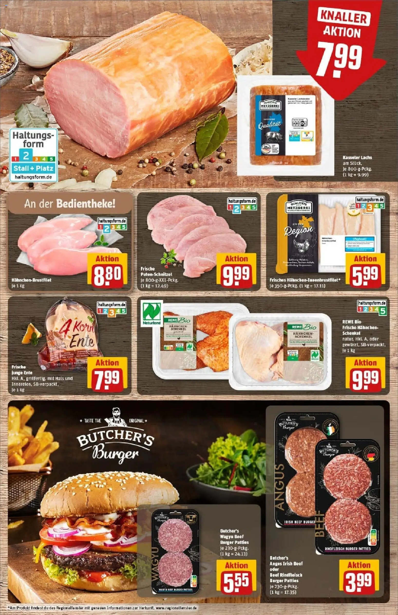 Rewe prospekt Uelzen	 – gültig ab 26.10.2025 | Seite: 10 | Produkte: Burger, Schnitzel, Rindfleisch, Ente
