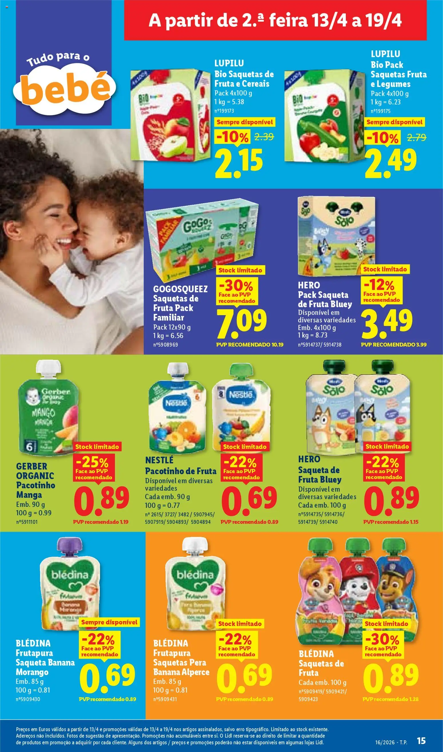 Lidl folheto │ válido de 13.04.2026 | Página: 15 | Produtos: Banana, Nestlé, Cereais