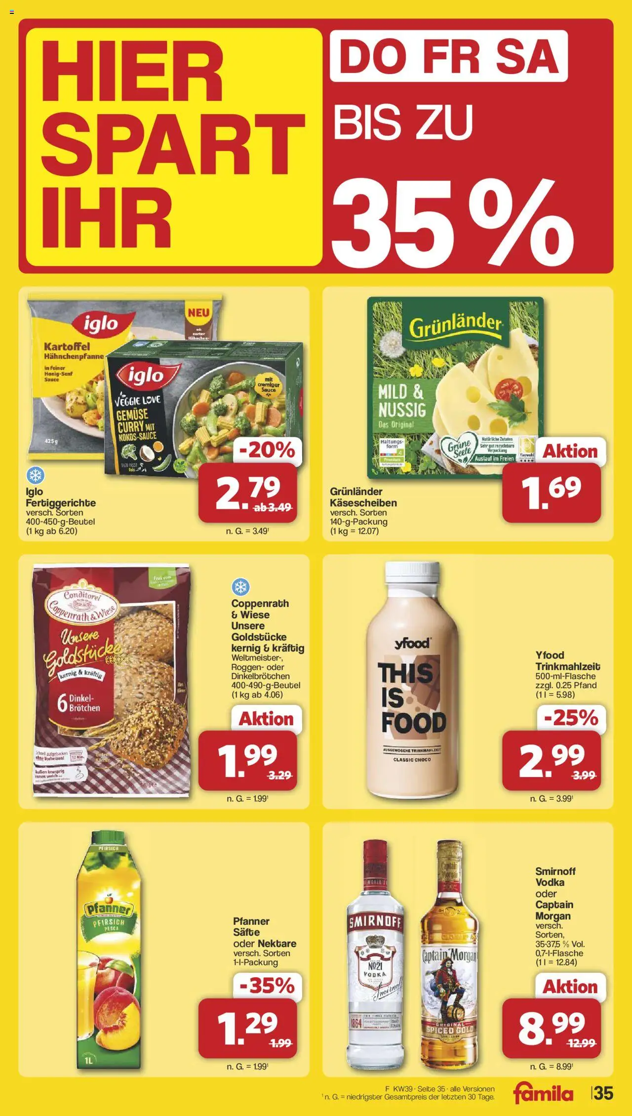 Famila Nordwest Prospekt 	 – gültig ab 22.09.2025 | Seite: 42 | Produkte: Iglo, Gemüse, Fertiggerichte, Pfirsich