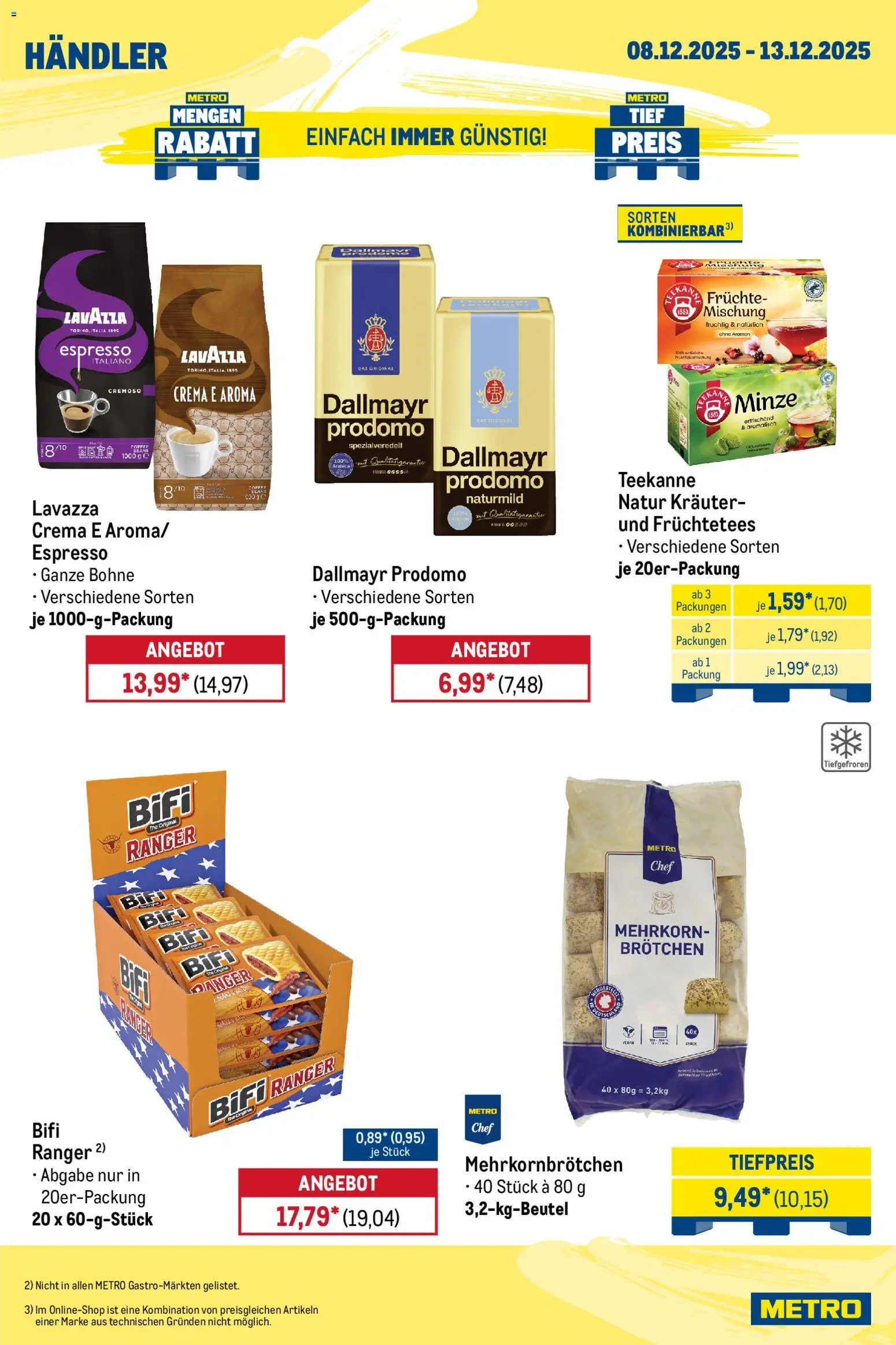 Metro Wochen-Angebote Händler – gültig ab 08.12.2025 | Seite: 10 | Produkte: Lavazza, Dallmayr, Teekanne, Dallmayr prodomo