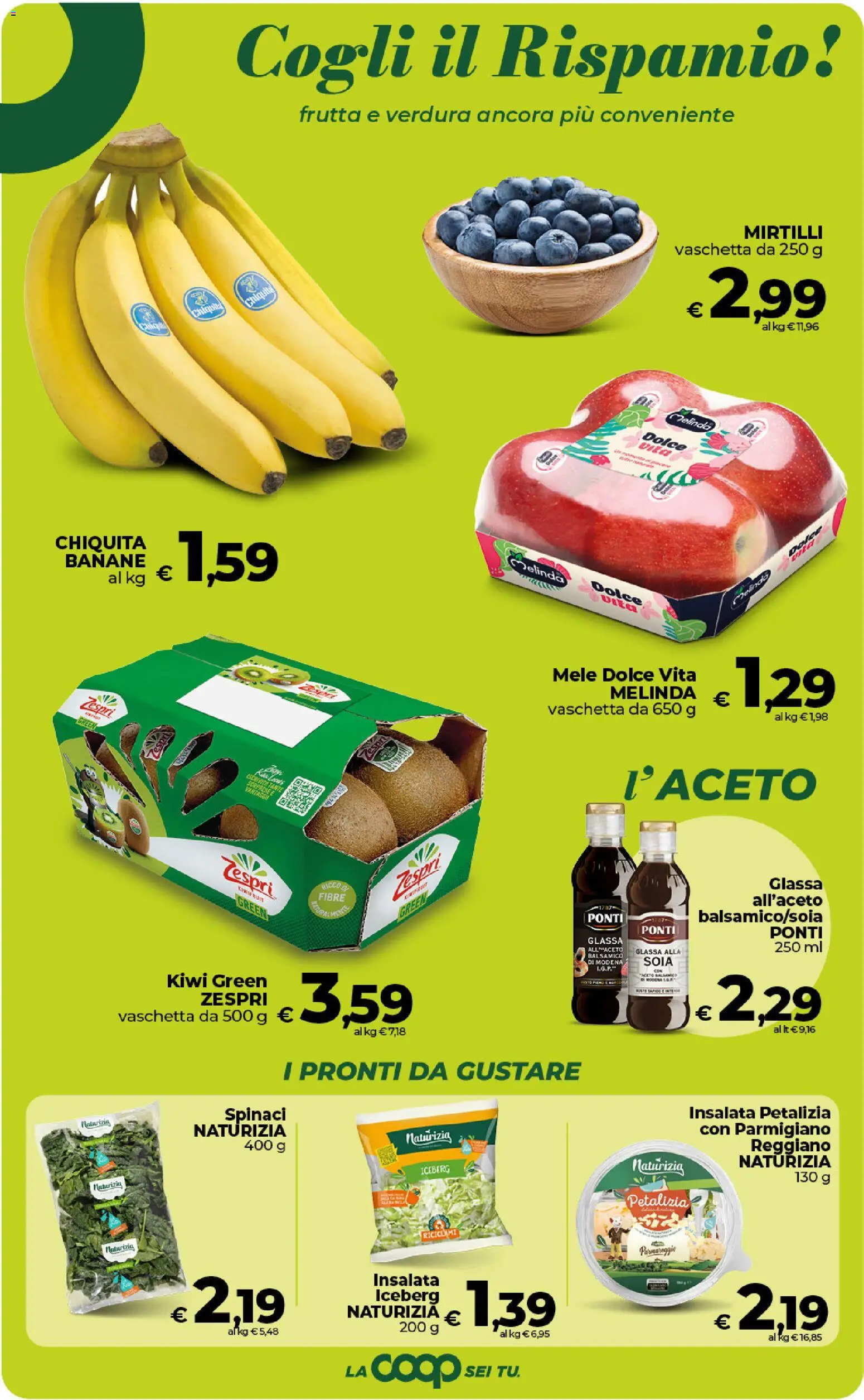 Volantino COOP del 27.01.2026 | Pagina: 17 | Prodotti: Banane, Kiwi, Spinaci, Mirtilli